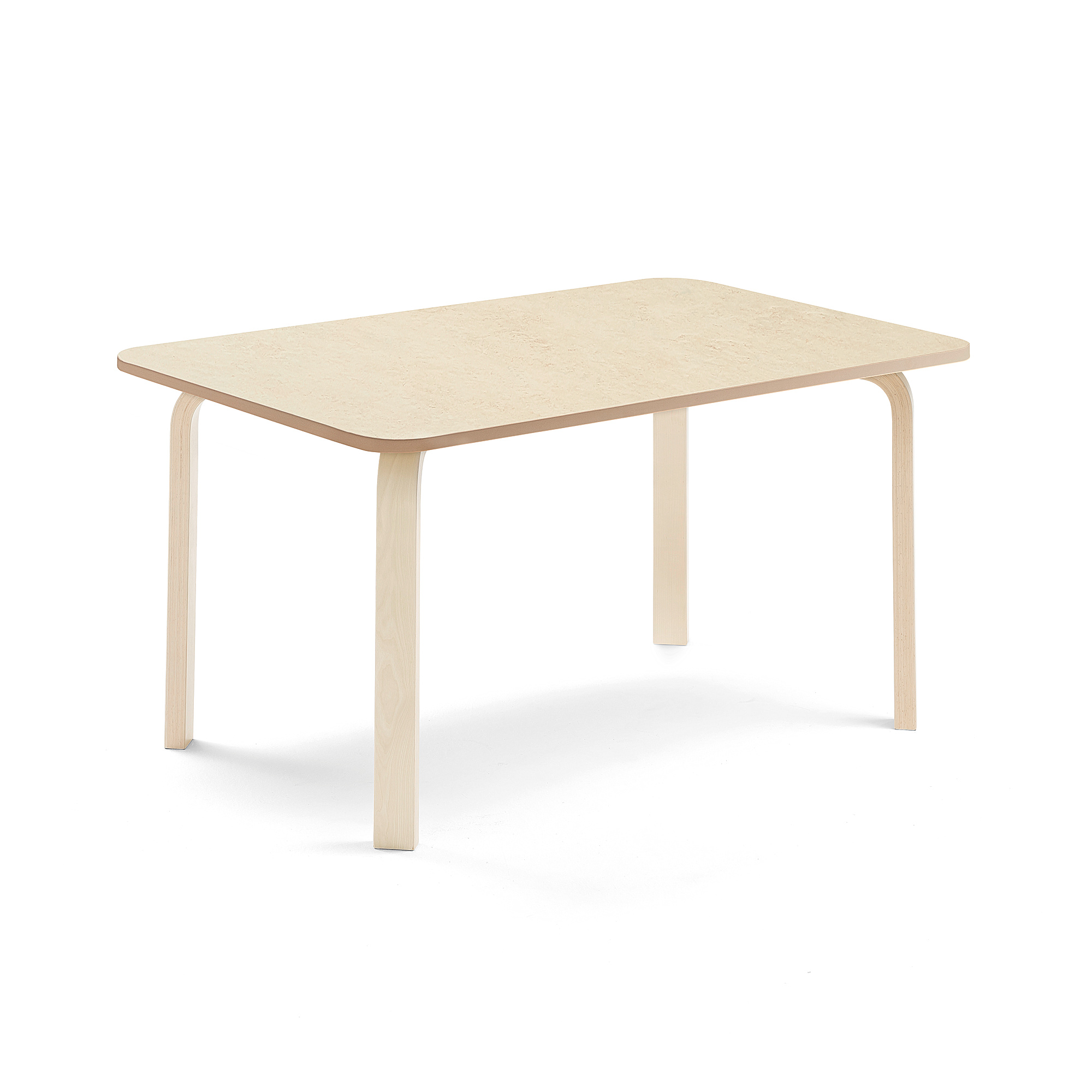 Stůl ELTON, 1200x600x590 mm, bříza, akustické linoleum, béžová