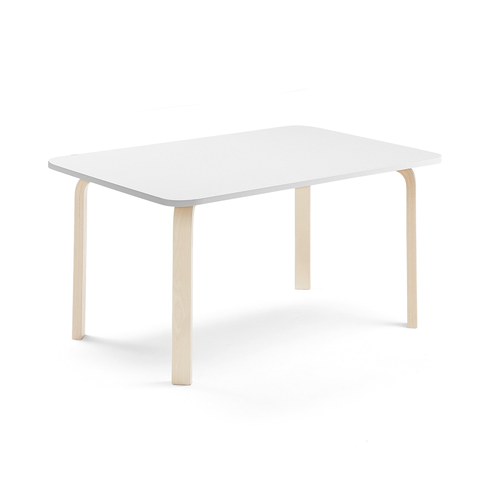 Levně Stůl ELTON, 1200x700x590 mm, bříza, akustická HPL deska, bílá