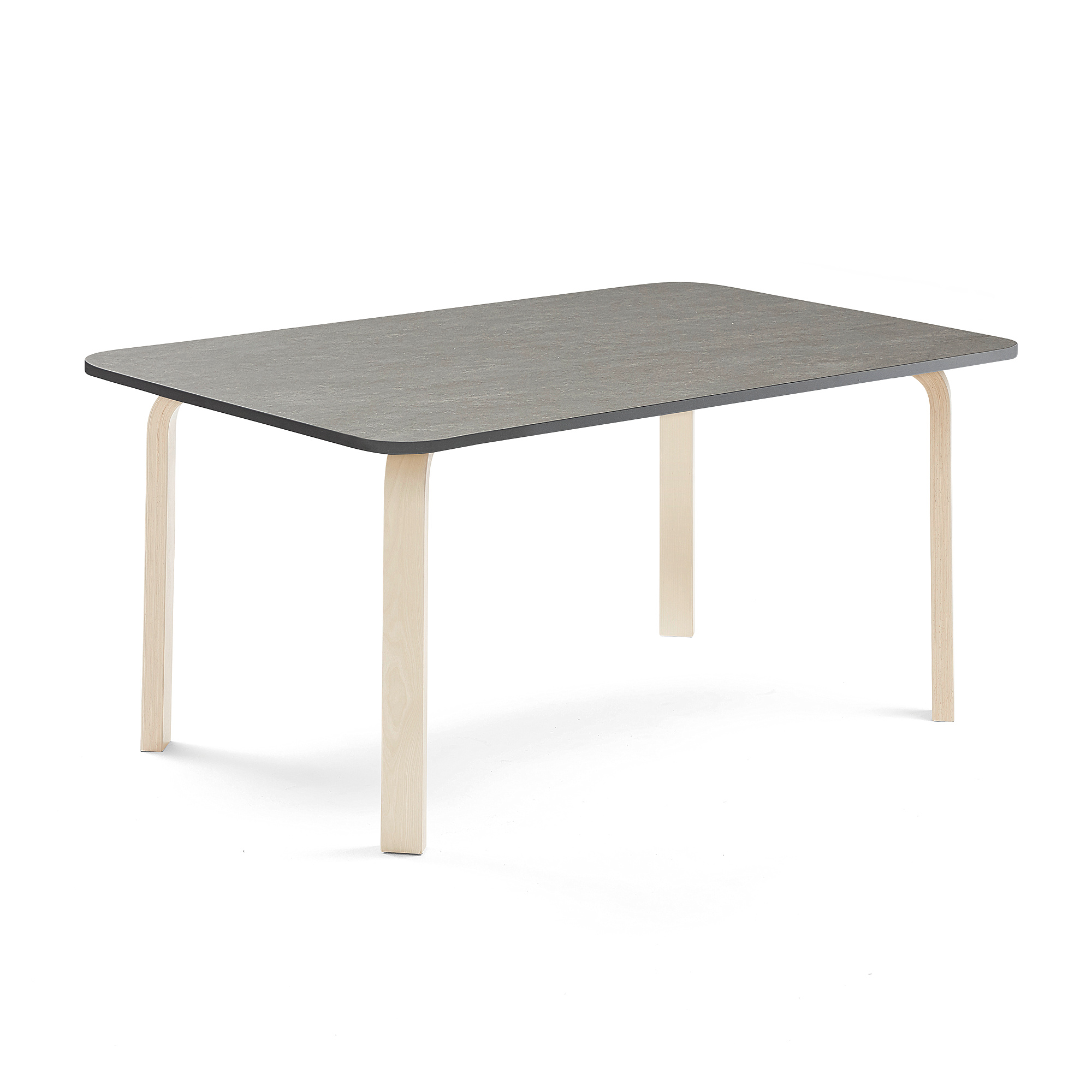 Stůl ELTON, 1400x800x590 mm, bříza, akustické linoleum, tmavě šedá