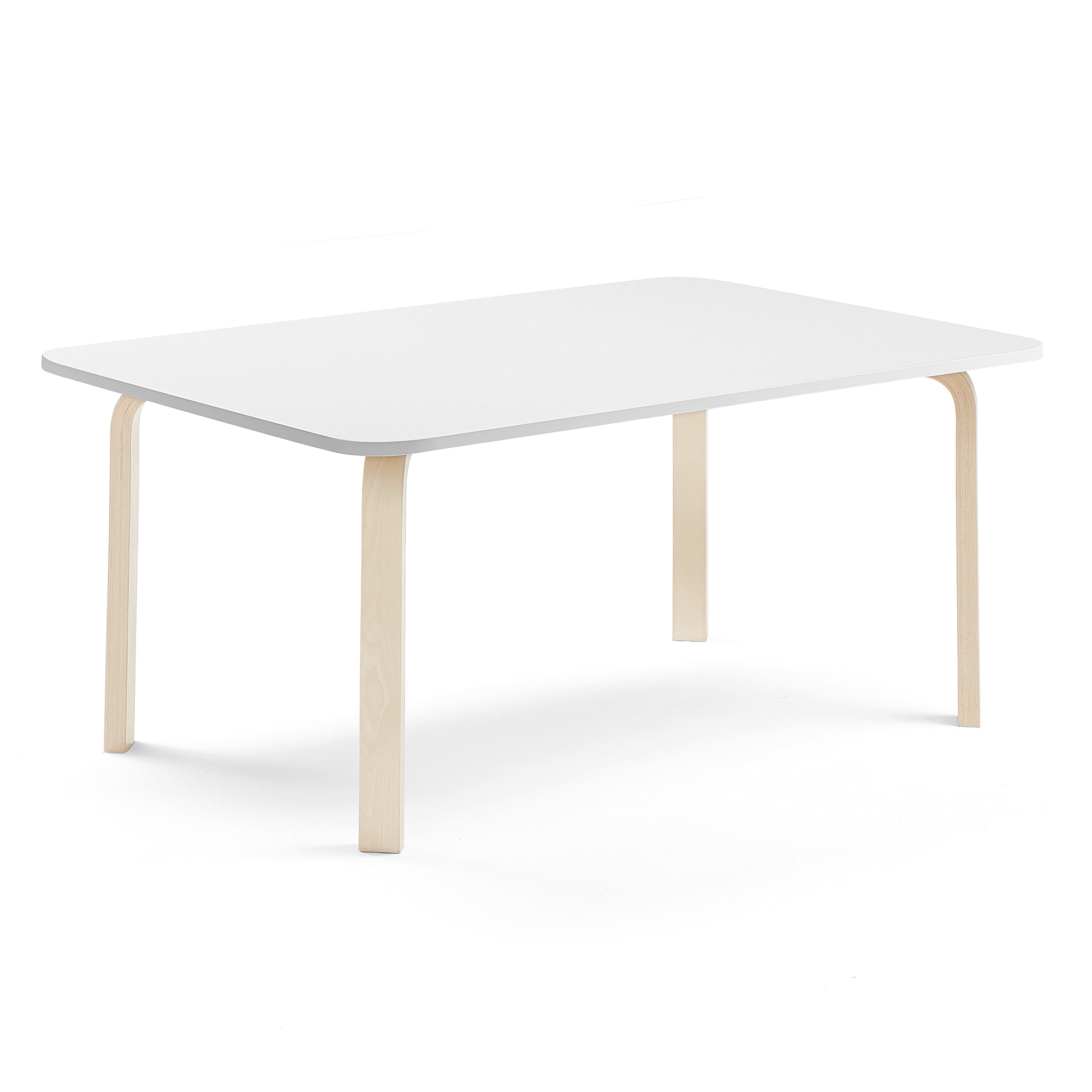 Stůl ELTON, 1800x700x590 mm, bříza, akustická HPL deska, bílá