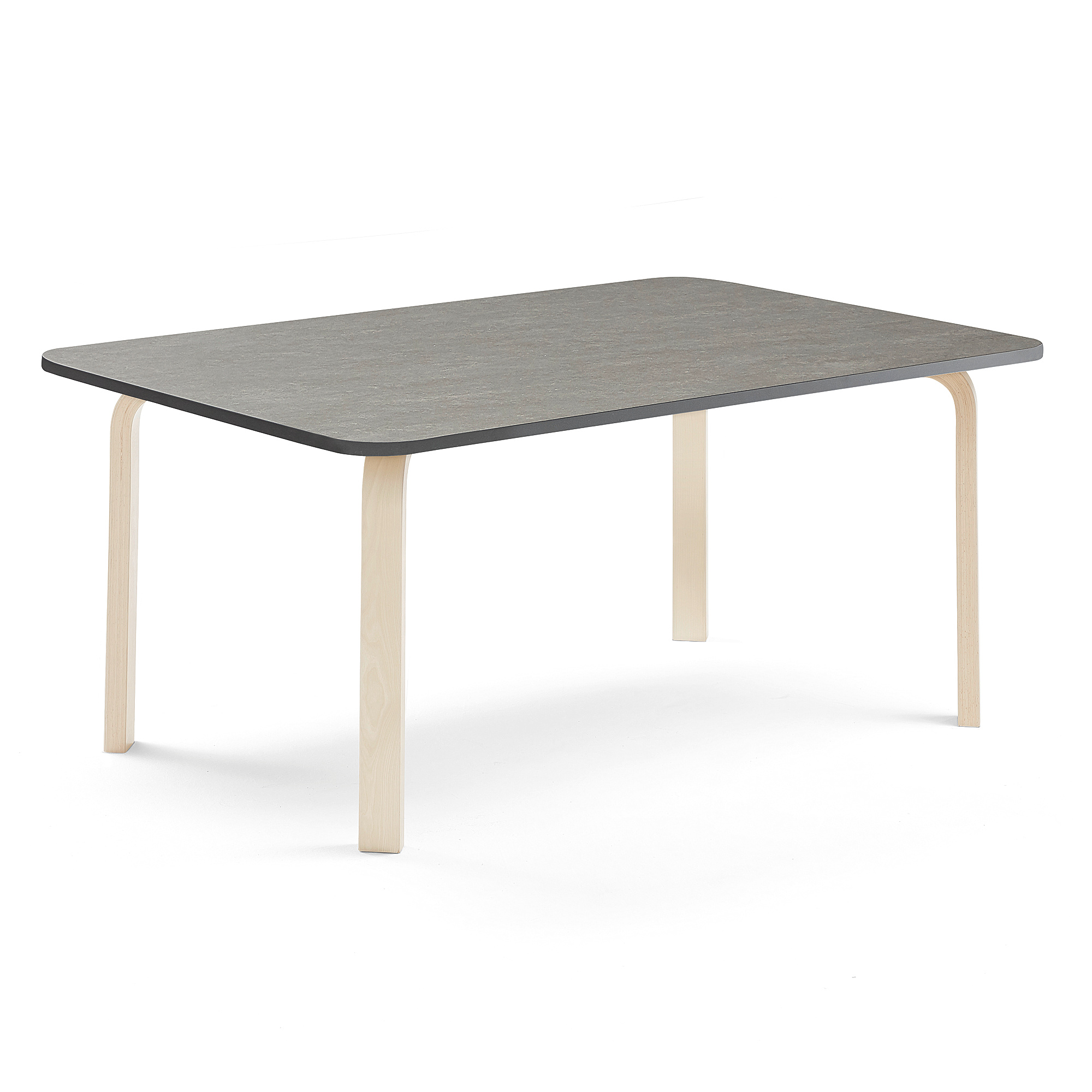 Stůl ELTON, 1800x700x590 mm, bříza, akustické linoleum, tmavě šedá