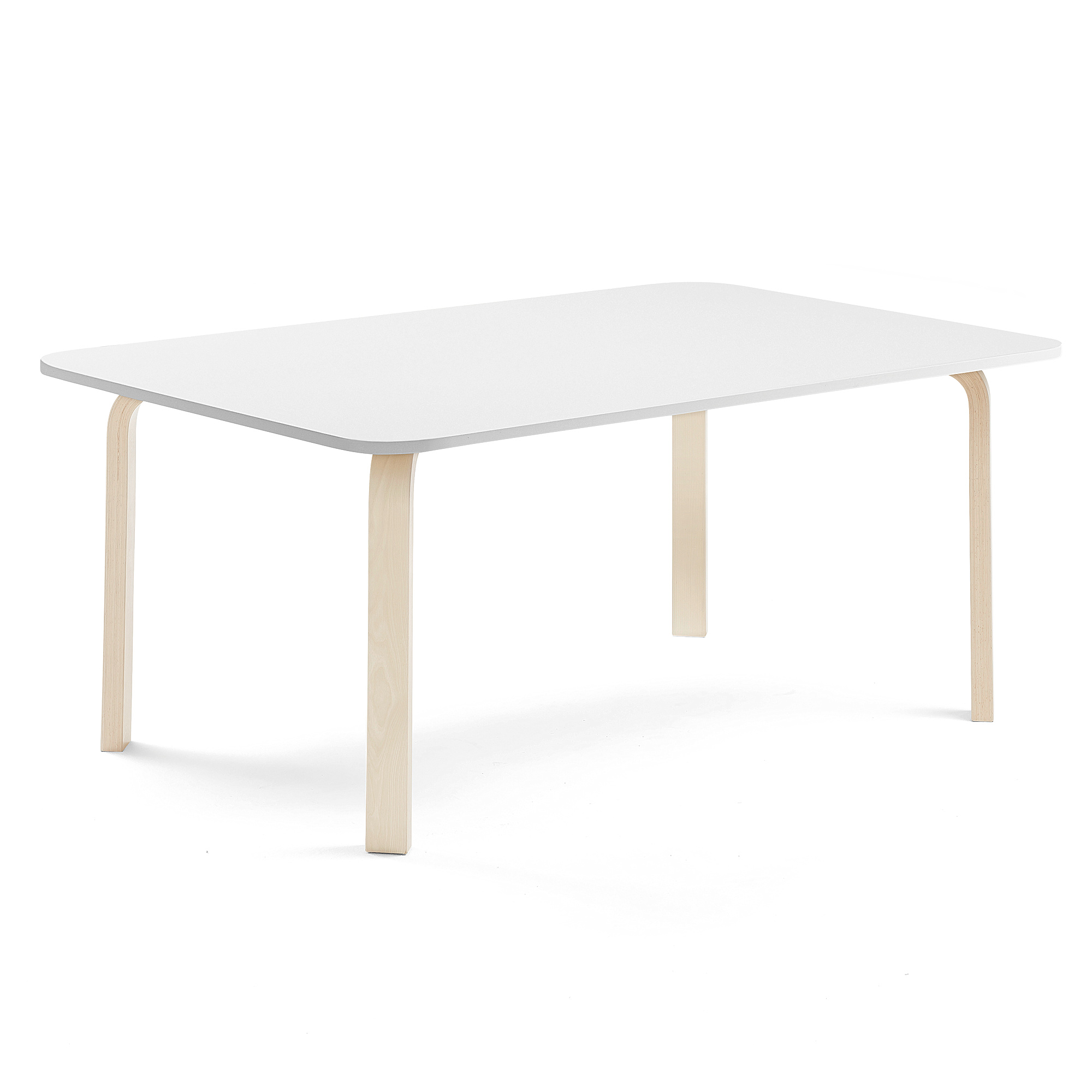 Stůl ELTON, 1800x800x590 mm, bříza, akustická HPL deska, bílá