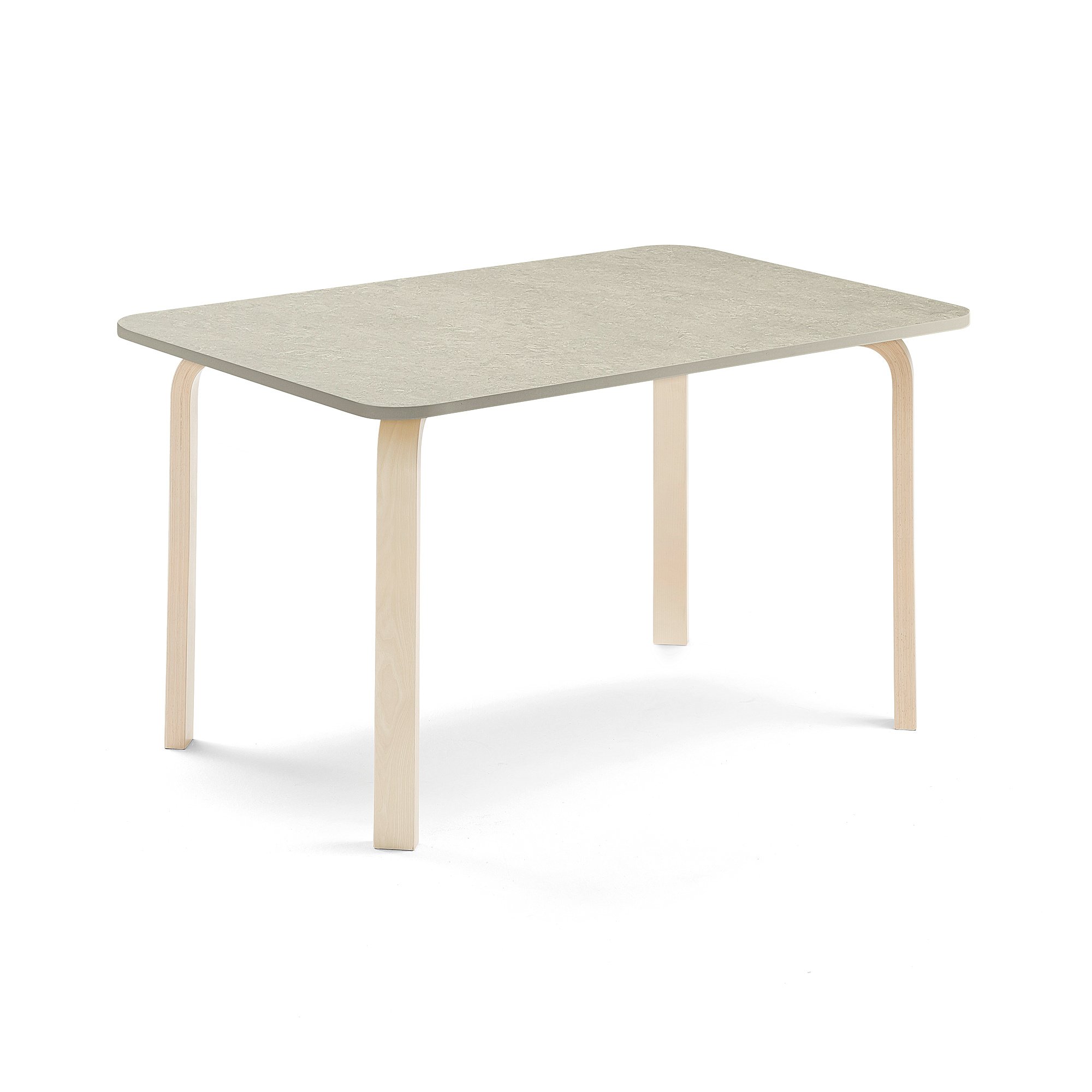 Levně Stůl ELTON, 1200x600x640 mm, bříza, akustické linoleum, šedá