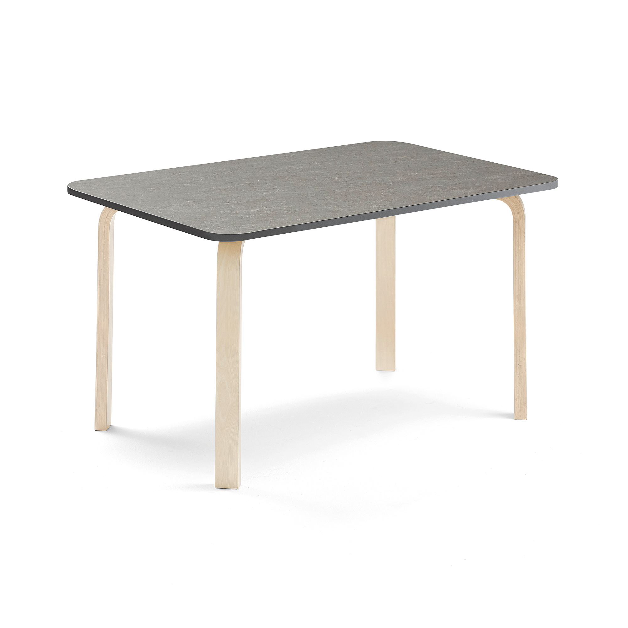 Stůl ELTON, 1200x600x640 mm, bříza, akustické linoleum, tmavě šedá