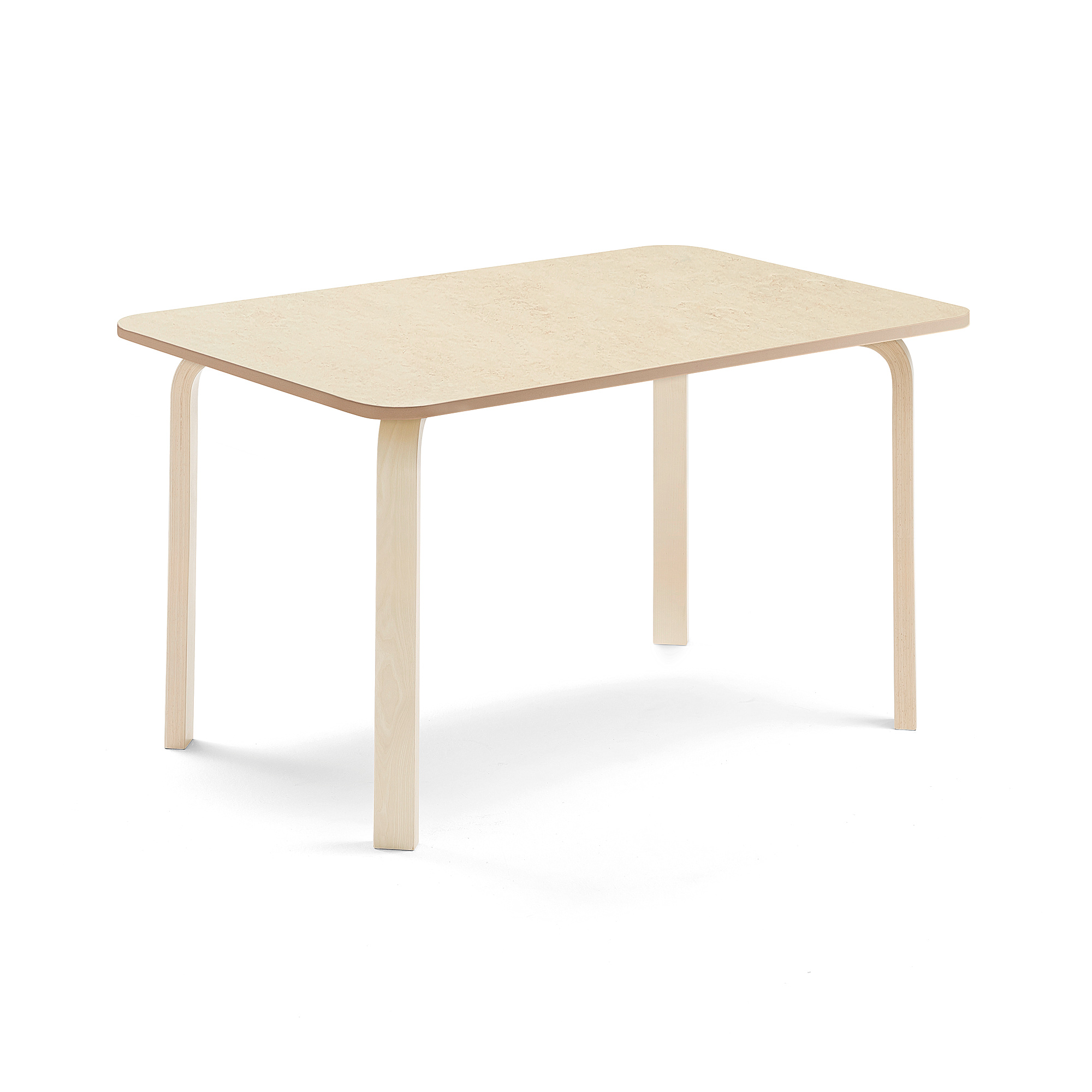 Levně Stůl ELTON, 1200x600x640 mm, bříza, akustické linoleum, béžová