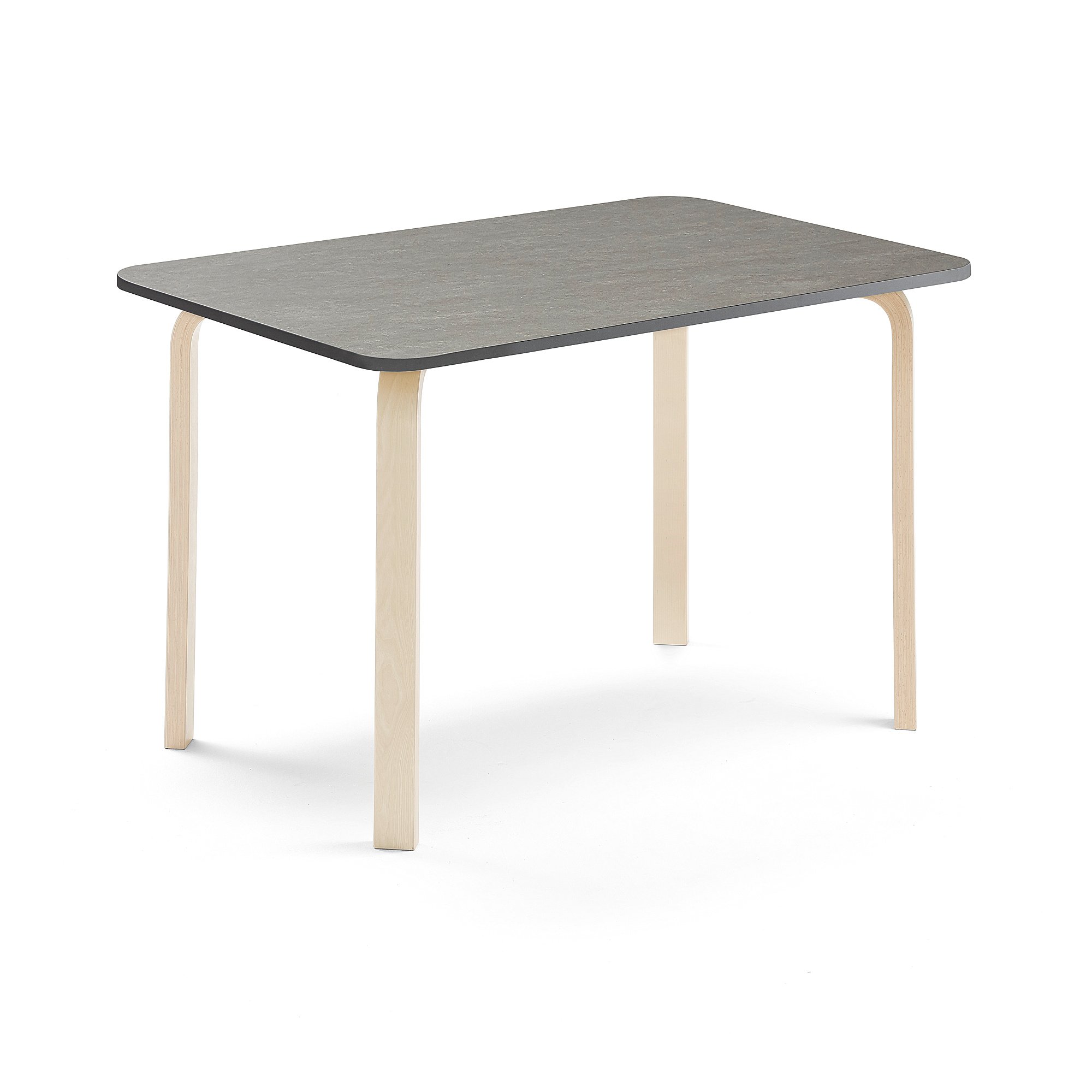 Levně Stůl ELTON, 1200x600x710 mm, bříza, akustické linoleum, tmavě šedá