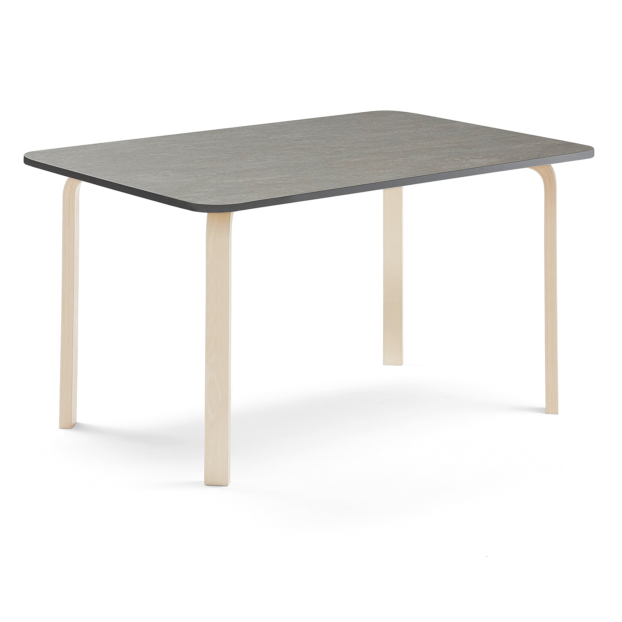 Stůl ELTON, 1800x700x710 mm, bříza, akustické linoleum, tmavě šedá