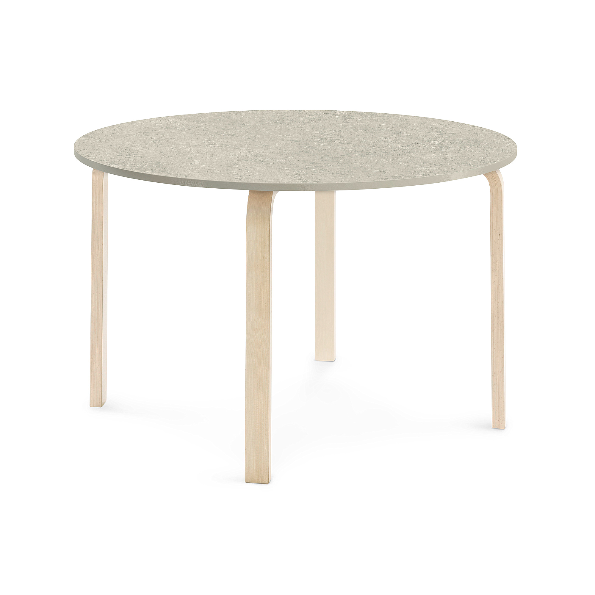 Stůl ELTON, Ø 1200x710 mm, bříza, akustické linoleum, šedá