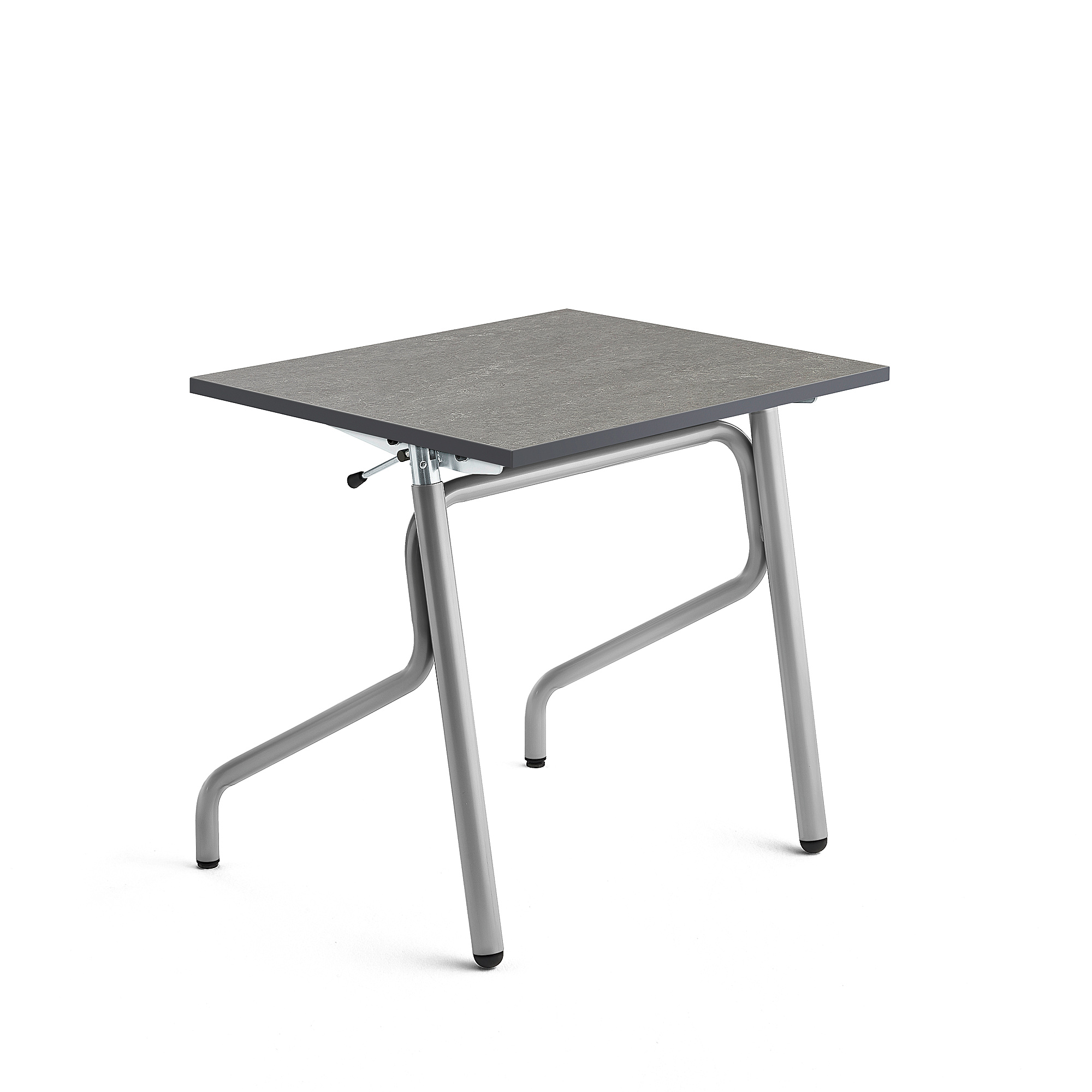 Levně Školní lavice ADJUST, výškově nastavitelná, 700x600 mm, linoleum, tmavě šedá, stříbrná