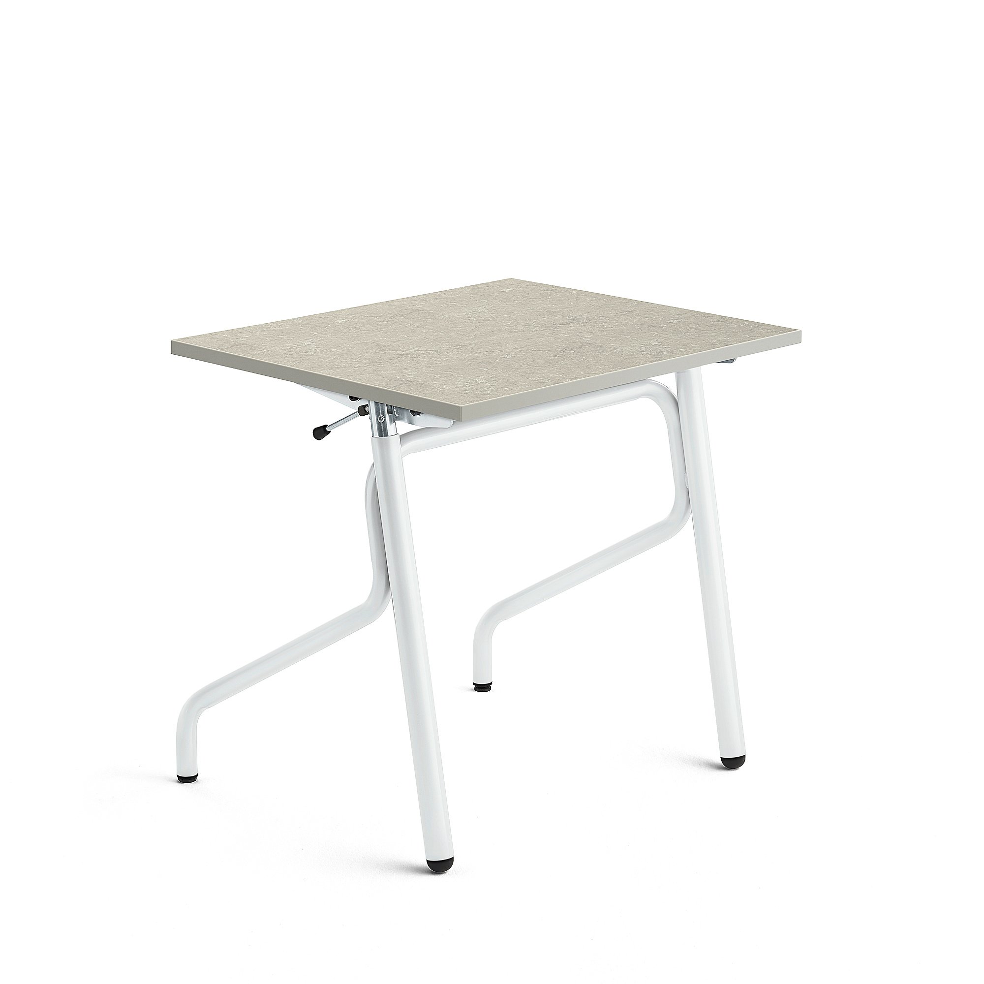 E-shop Nastaviteľná školská lavica ADJUST, 700x600 mm, linoleum - šedá, biela
