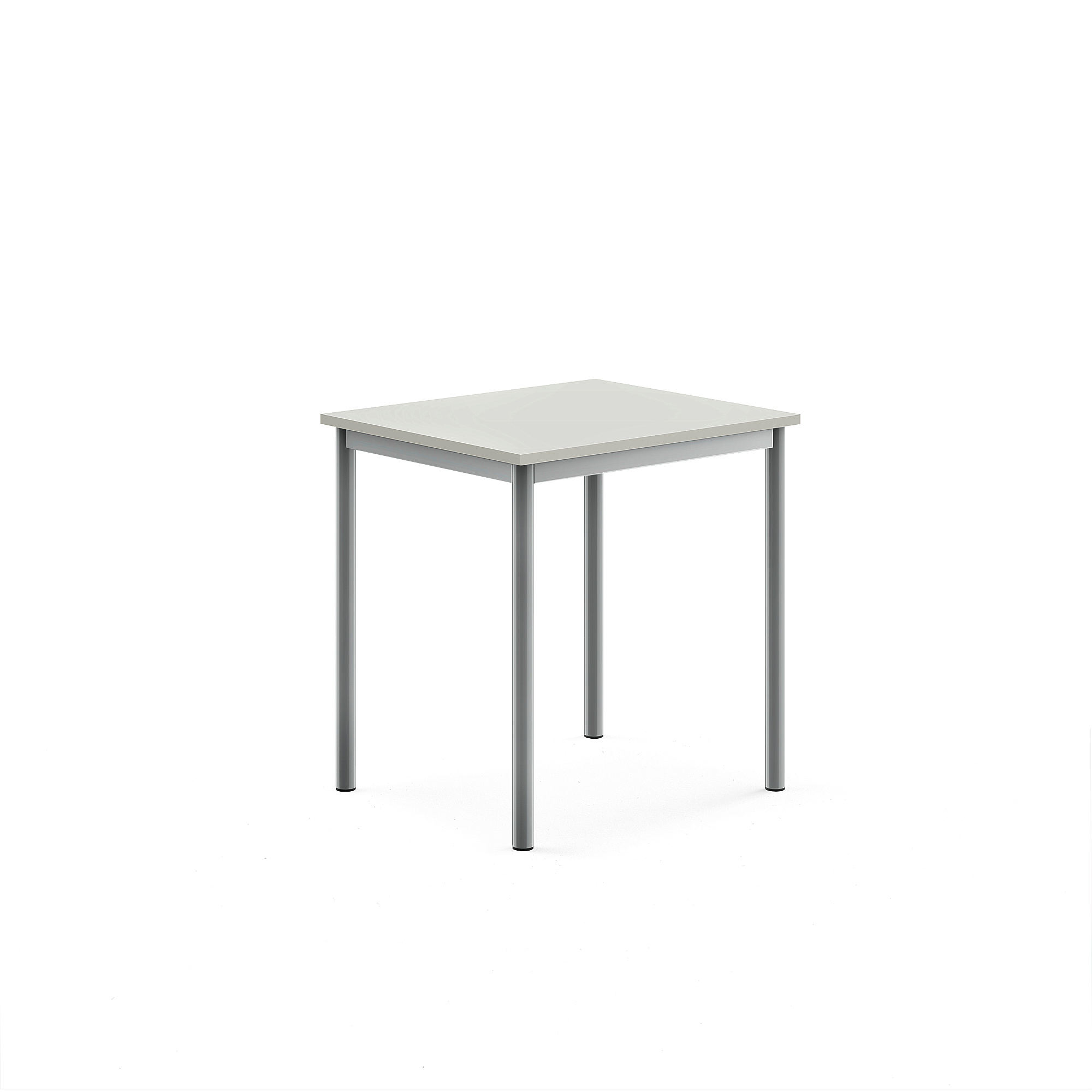 Stůl SONITUS, 700x600x720 mm, stříbrné nohy, HPL deska tlumící hluk, šedá