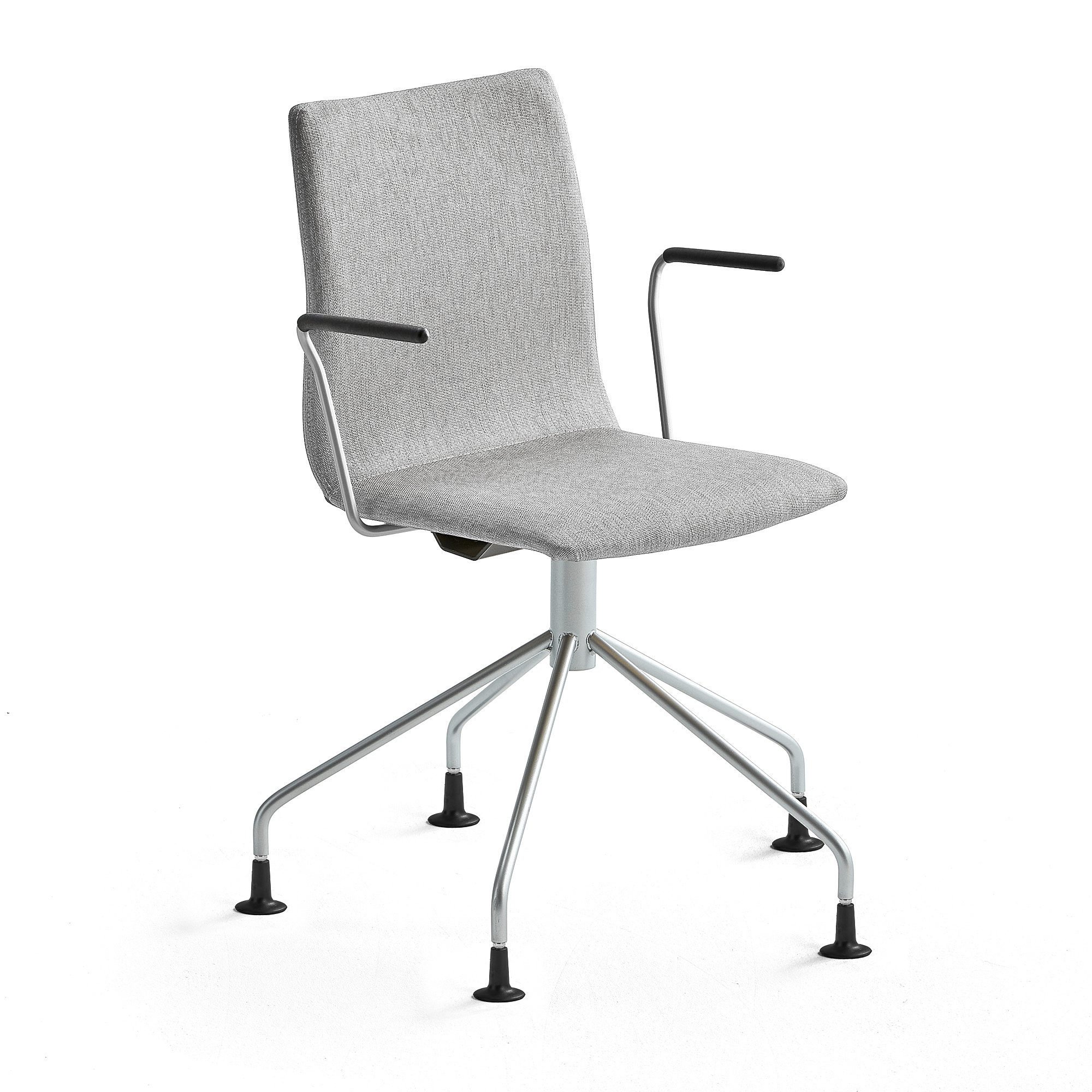 Levně Konferenční židle OTTAWA, s područkami, podnož pavouk, stříbrně šedý potah, šedá
