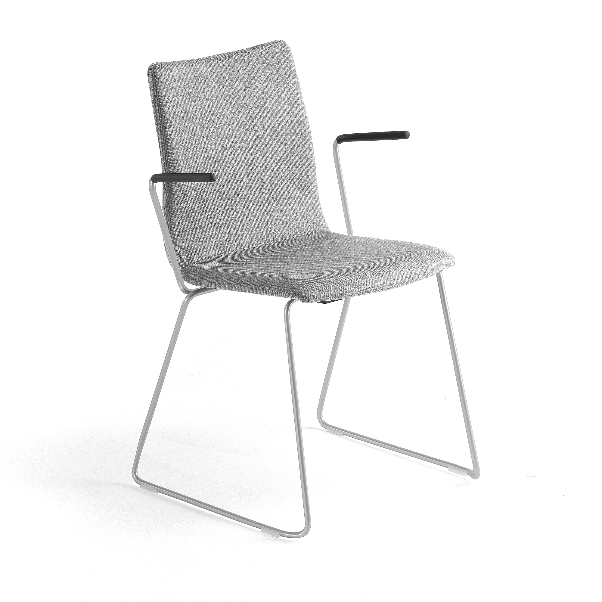 E-shop Konferenčná stolička OTTAWA, s klzákmi a opierkami rúk, strieborná/šedá