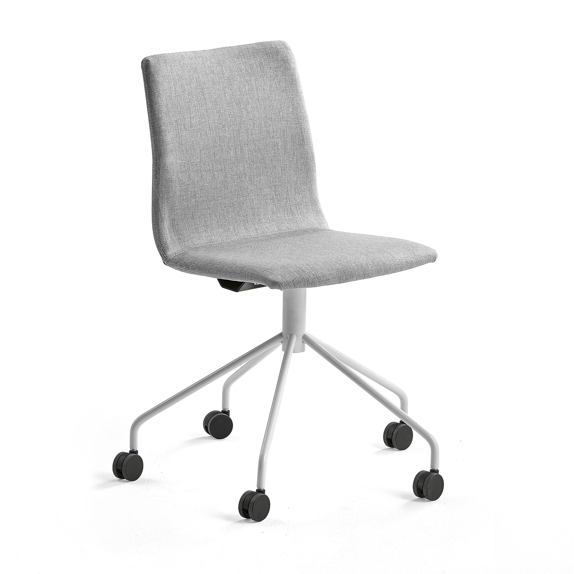 Levně Konferenční židle OTTAWA, s kolečky, stříbrně šedý potah, bílá