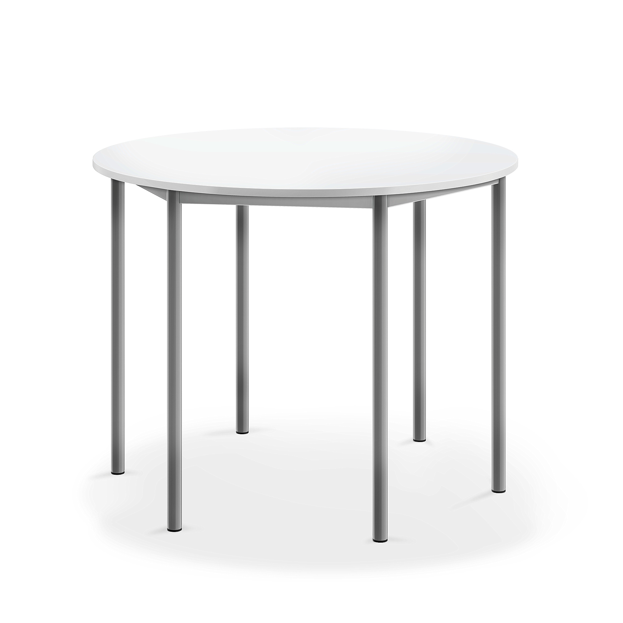 Stůl BORÅS, Ø1200x900 mm, stříbrné nohy, HPL deska, bílá