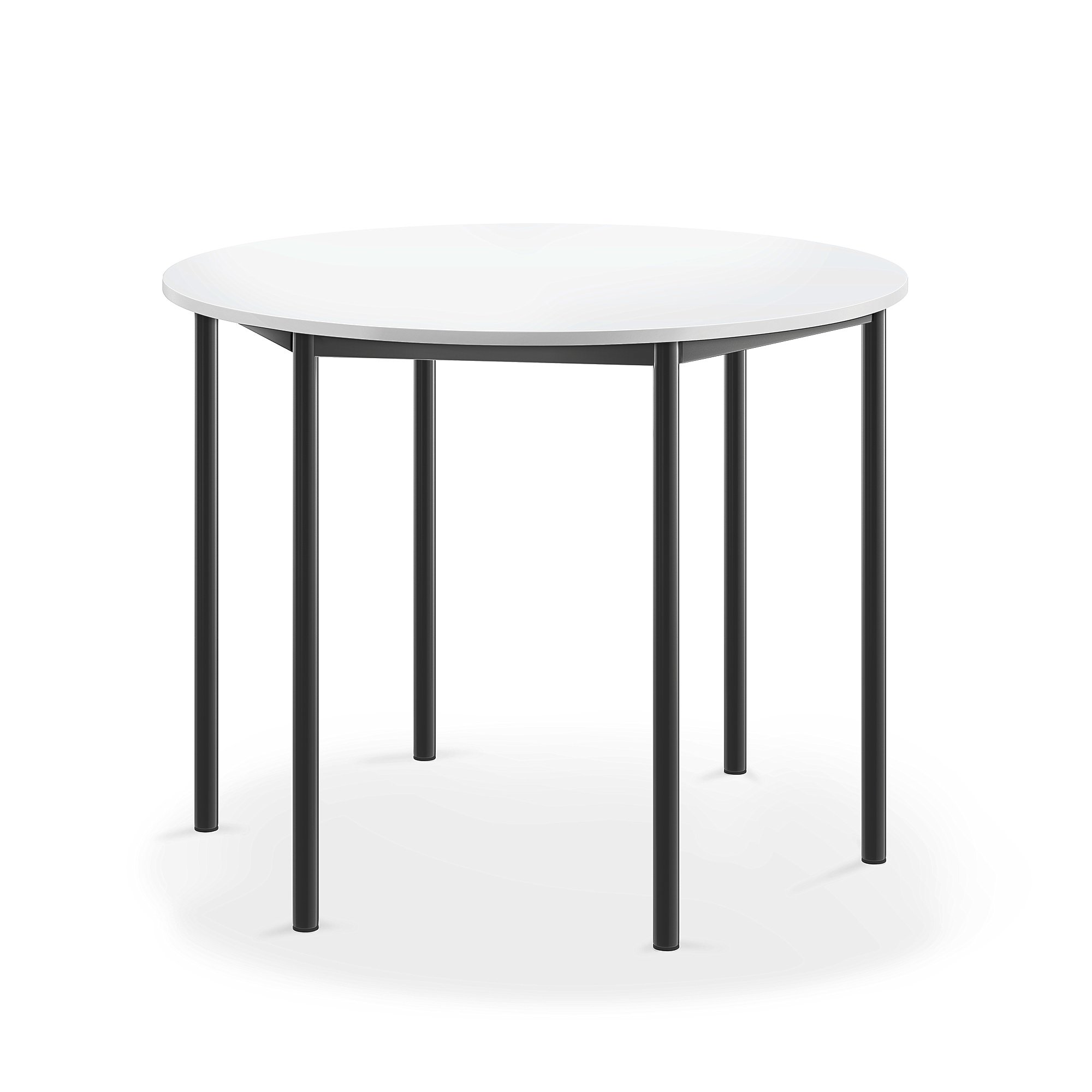 Stůl BORÅS, Ø1200x900 mm, antracitově šedé nohy, HPL deska, bílá