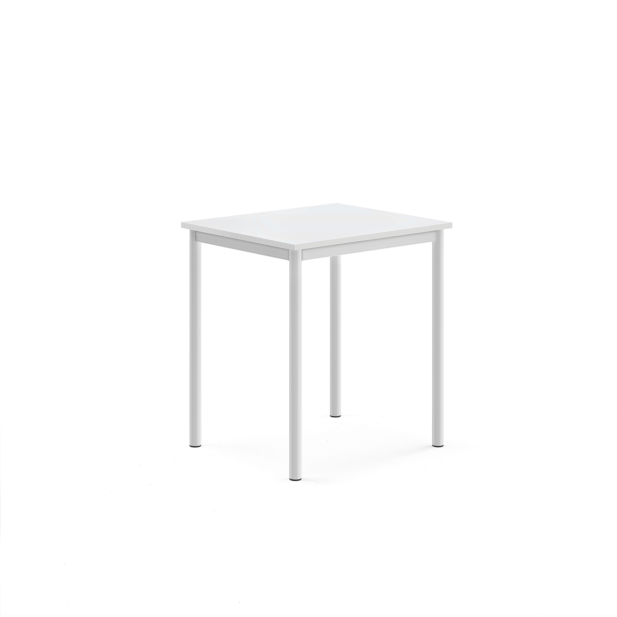 Stůl SONITUS, 700x600x760 mm, bílé nohy, HPL deska tlumící hluk, bílá