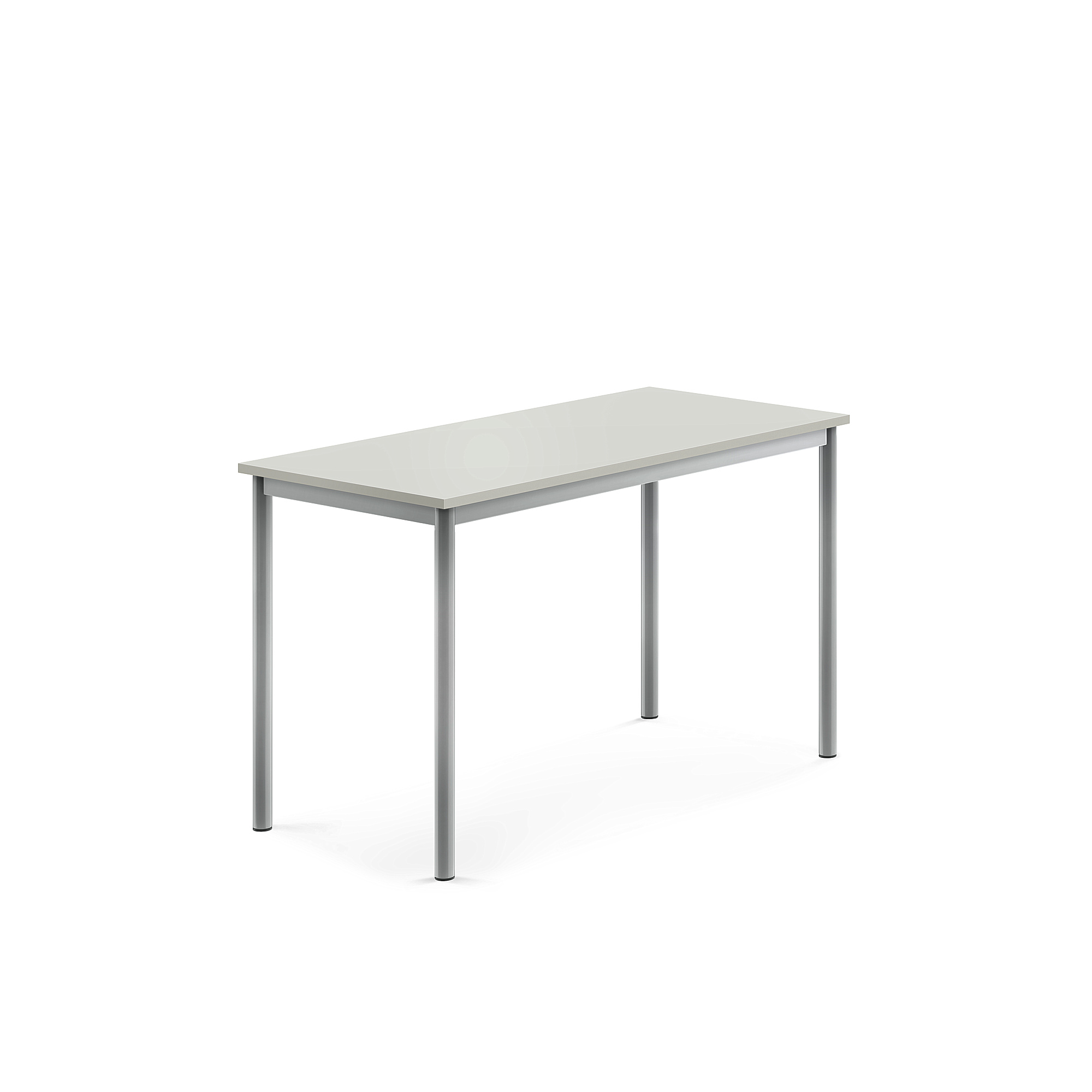 Stůl SONITUS, 1200x600x720 mm, stříbrné nohy, HPL deska tlumící hluk, šedá