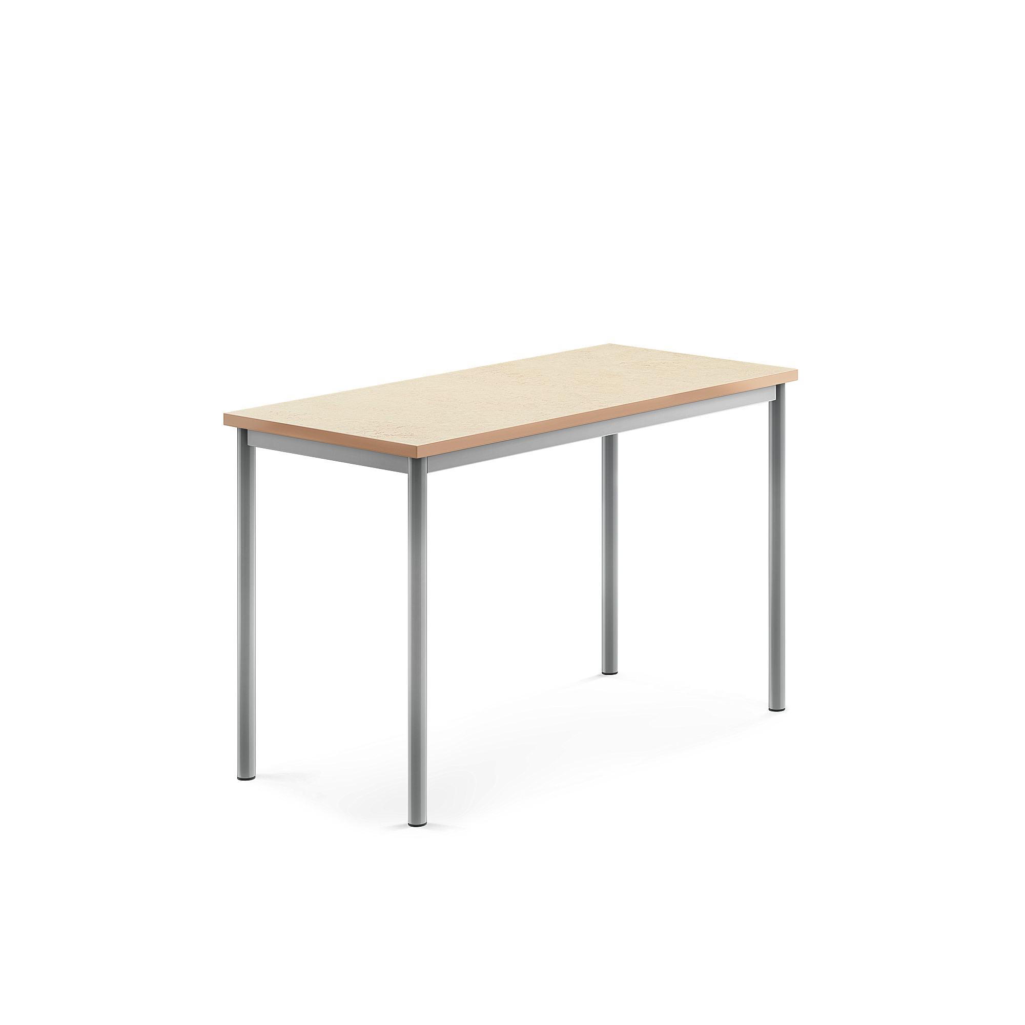 E-shop Stôl SONITUS, 1200x600x760 mm, linoleum - béžová, strieborná