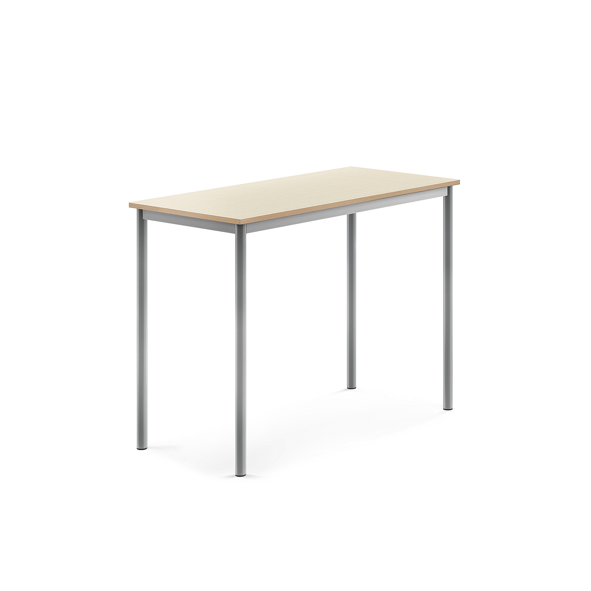 Stůl SONITUS, 1200x600x900 mm, stříbrné nohy, HPL deska tlumící hluk, bříza
