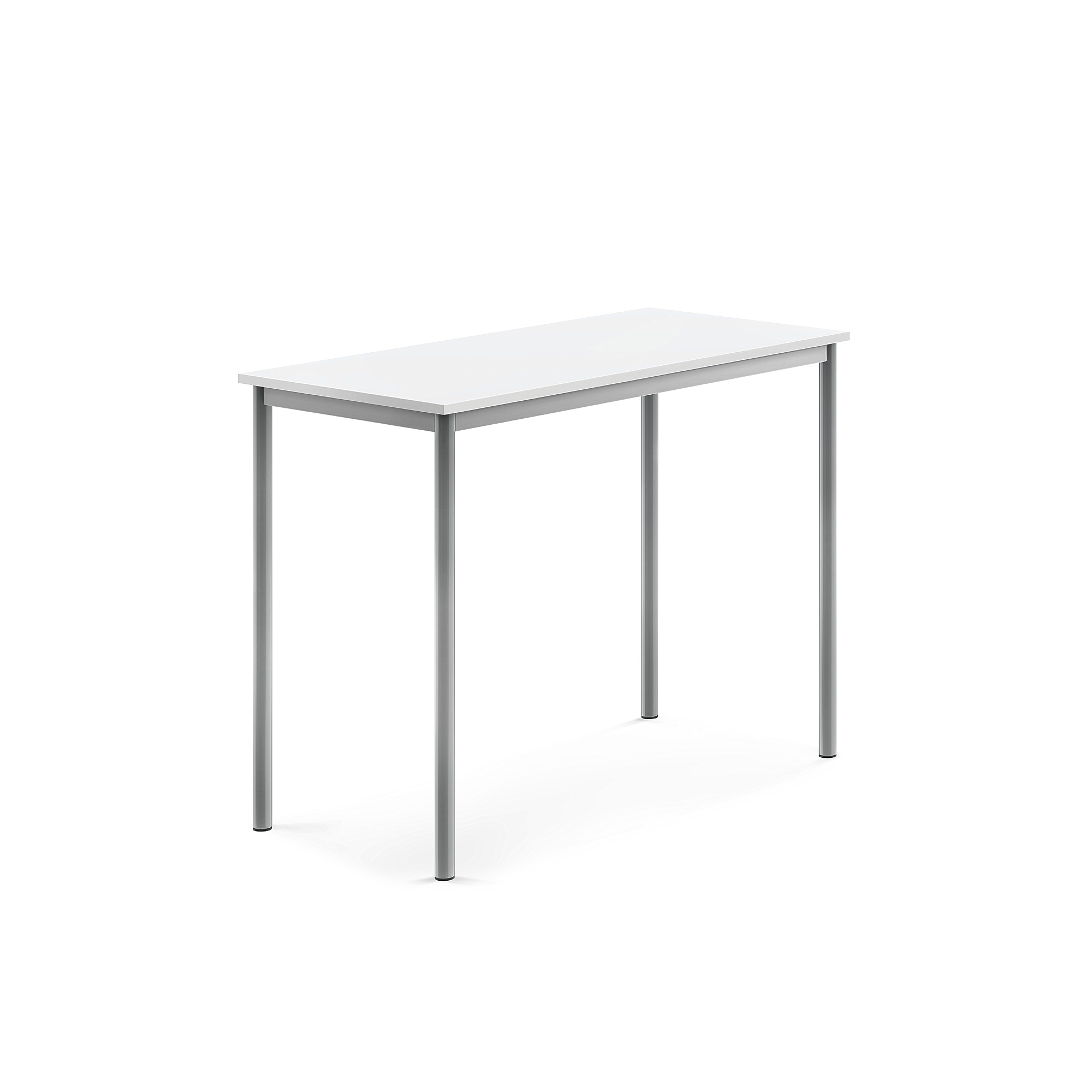 Levně Stůl SONITUS, 1200x600x900 mm, stříbrné nohy, HPL deska tlumící hluk, bílá