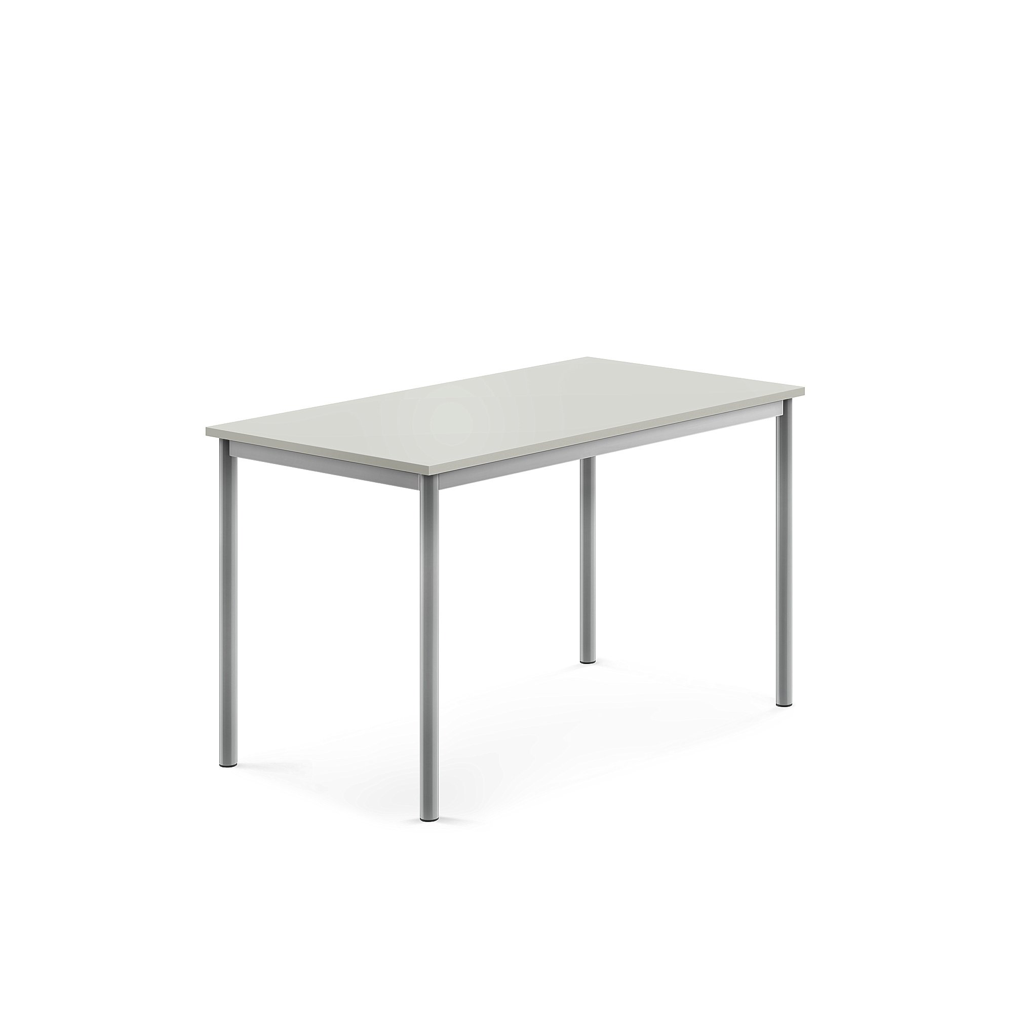 Stůl SONITUS, 1200x700x720 mm, stříbrné nohy, HPL deska tlumící hluk, šedá