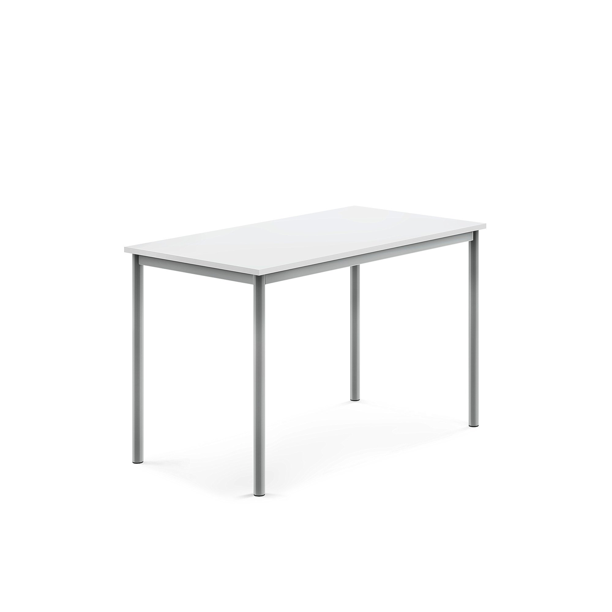 Stůl SONITUS, 1200x700x760 mm, stříbrné nohy, HPL deska tlumící hluk, bílá