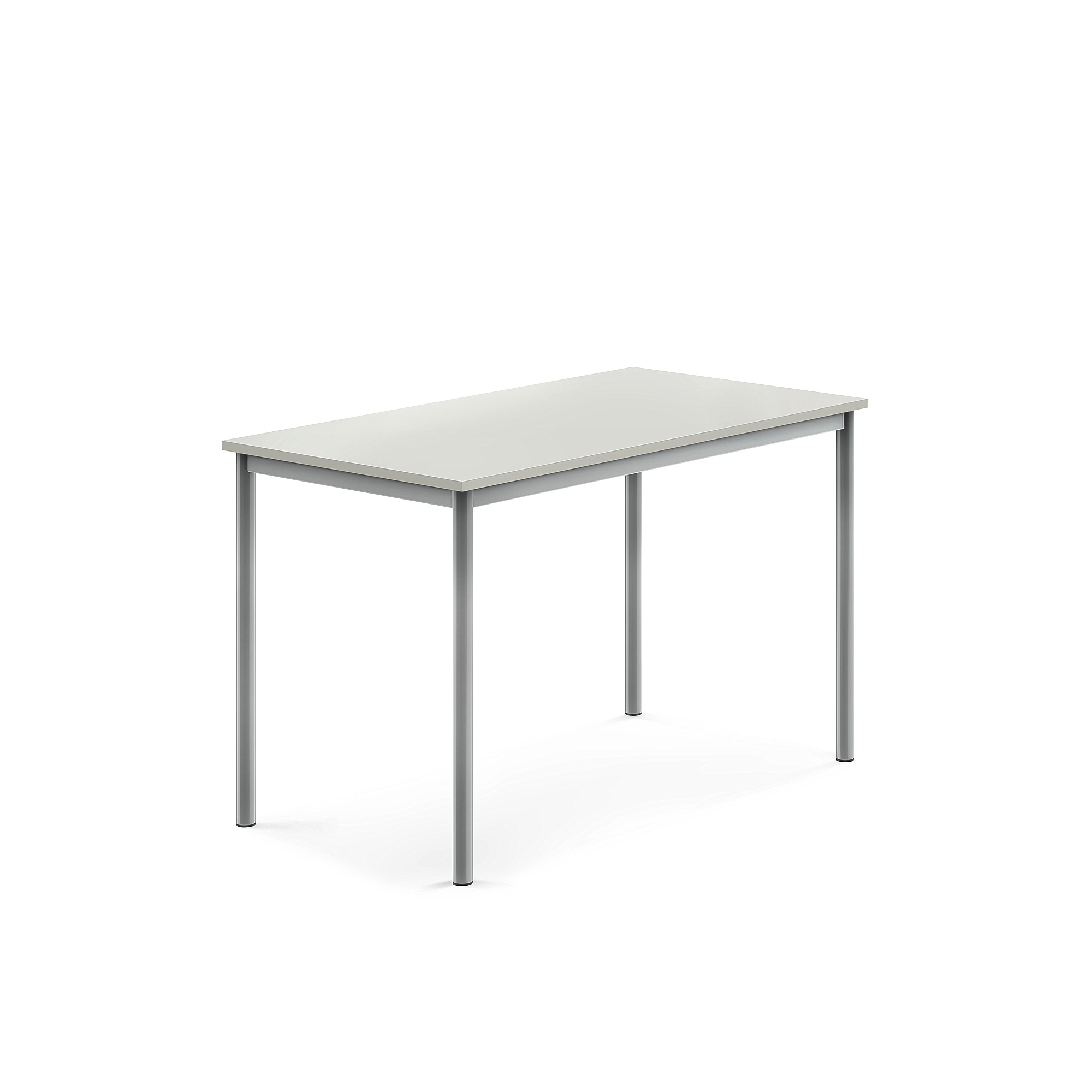 Stůl SONITUS, 1200x700x760 mm, stříbrné nohy, HPL deska tlumící hluk, šedá