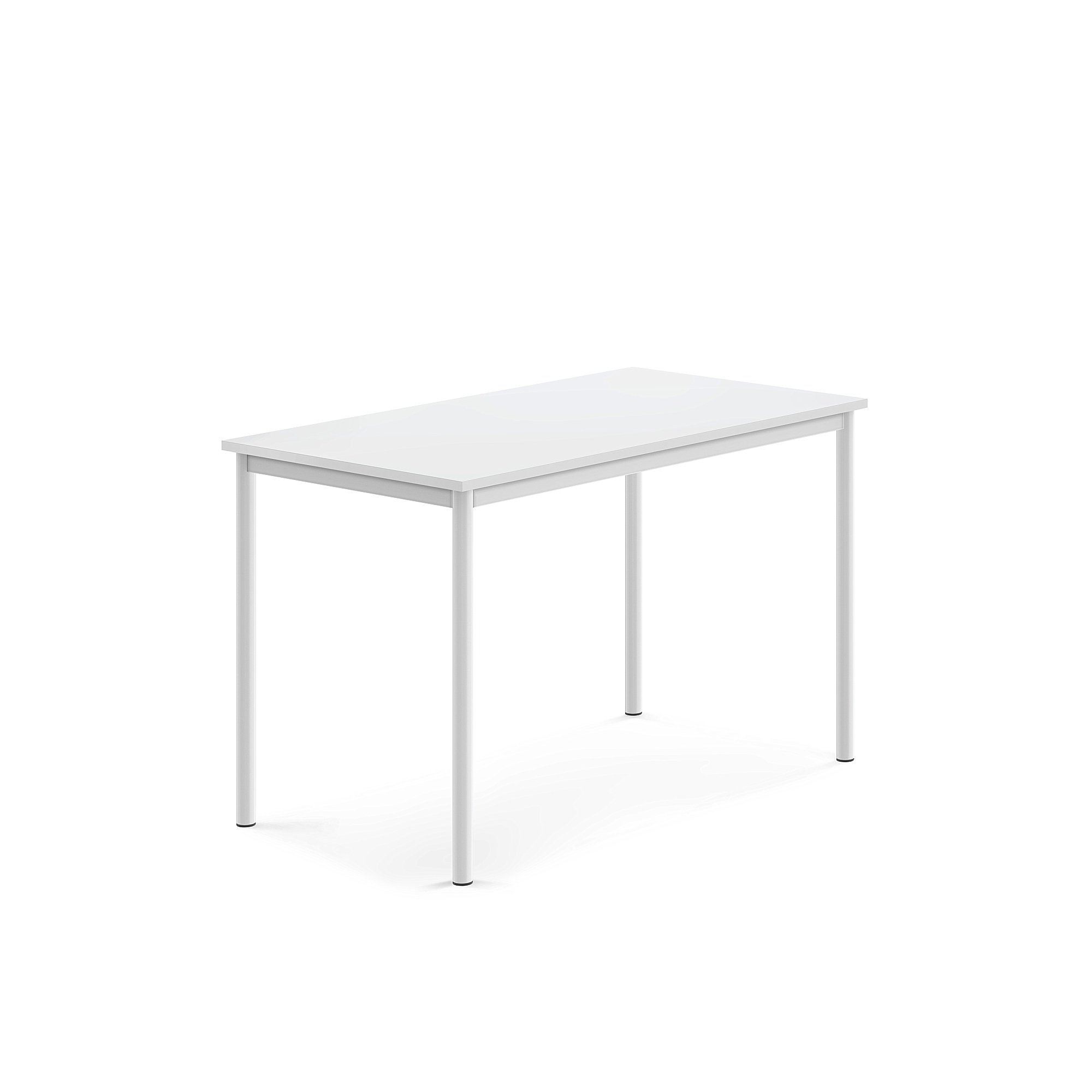 Stůl SONITUS, 1200x700x760 mm, bílé nohy, HPL deska tlumící hluk, bílá