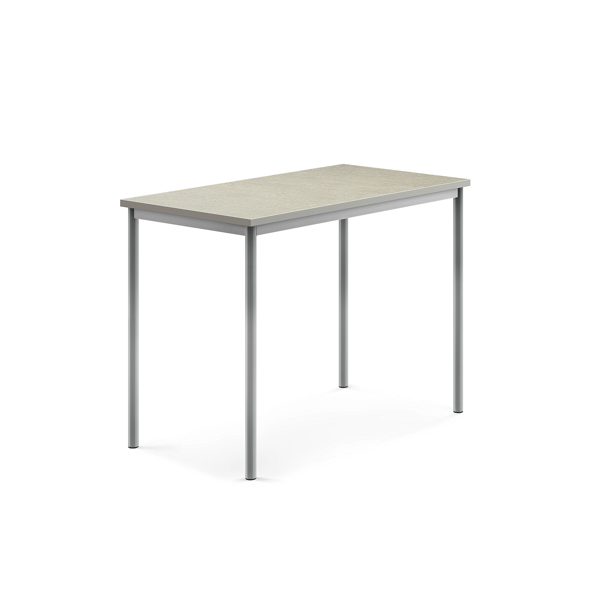 Levně Stůl SONITUS, 1200x700x900 mm, stříbrné nohy, deska s linoleem, šedá