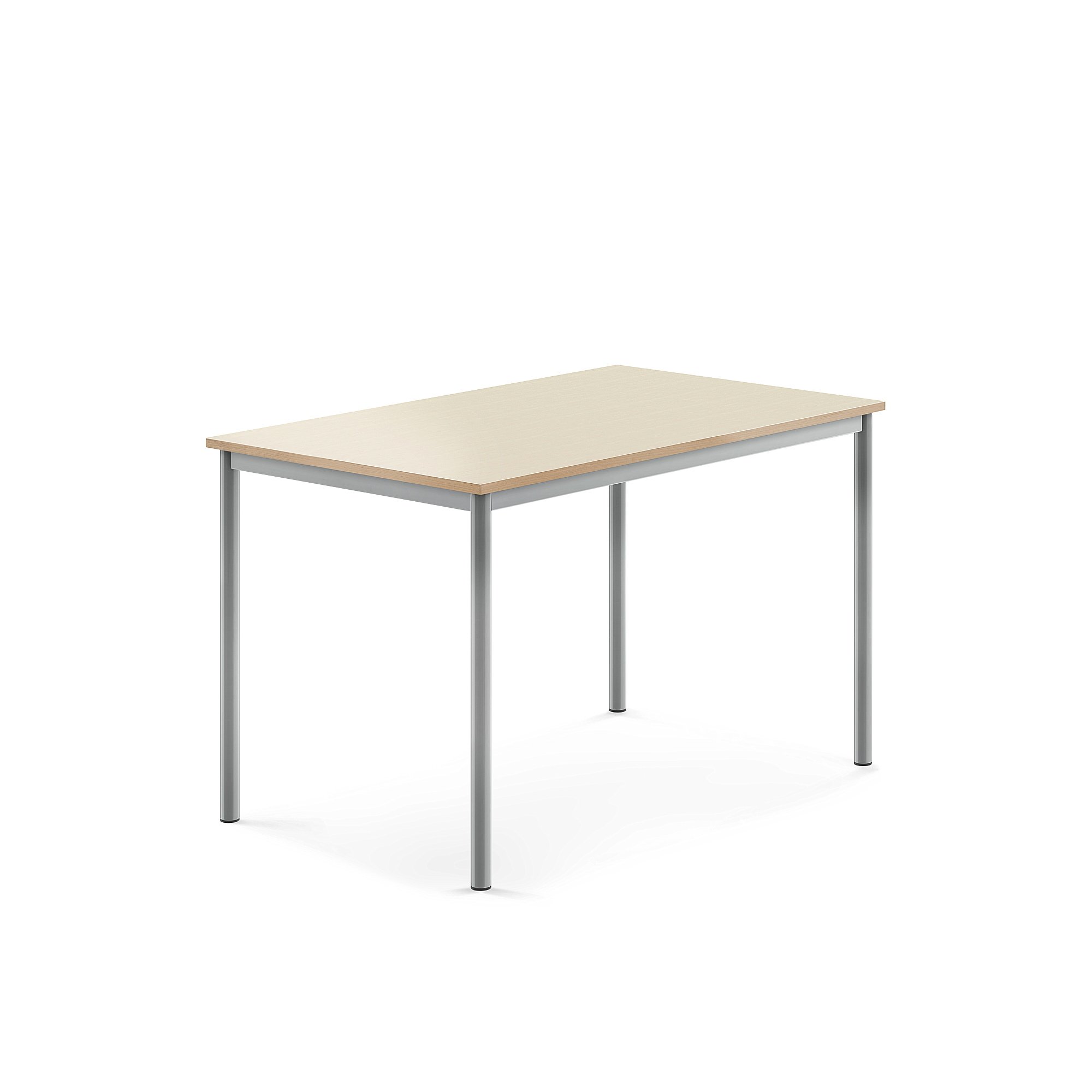 Stůl SONITUS, 1200x800x760 mm, stříbrné nohy, HPL deska tlumící hluk, bříza