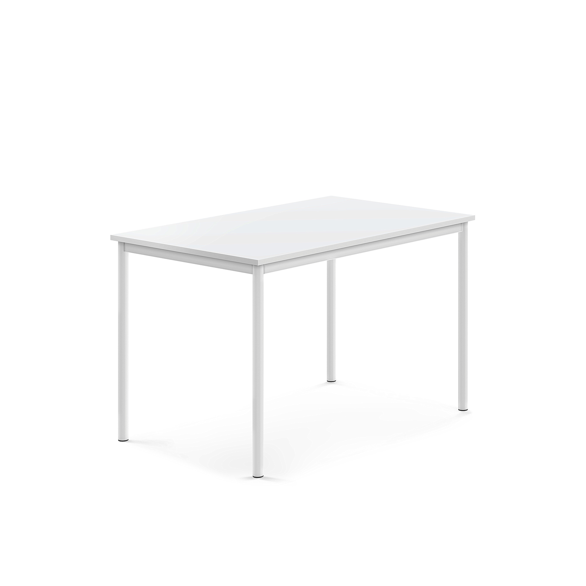 Stůl SONITUS, 1200x800x760 mm, bílé nohy, HPL deska tlumící hluk, bílá