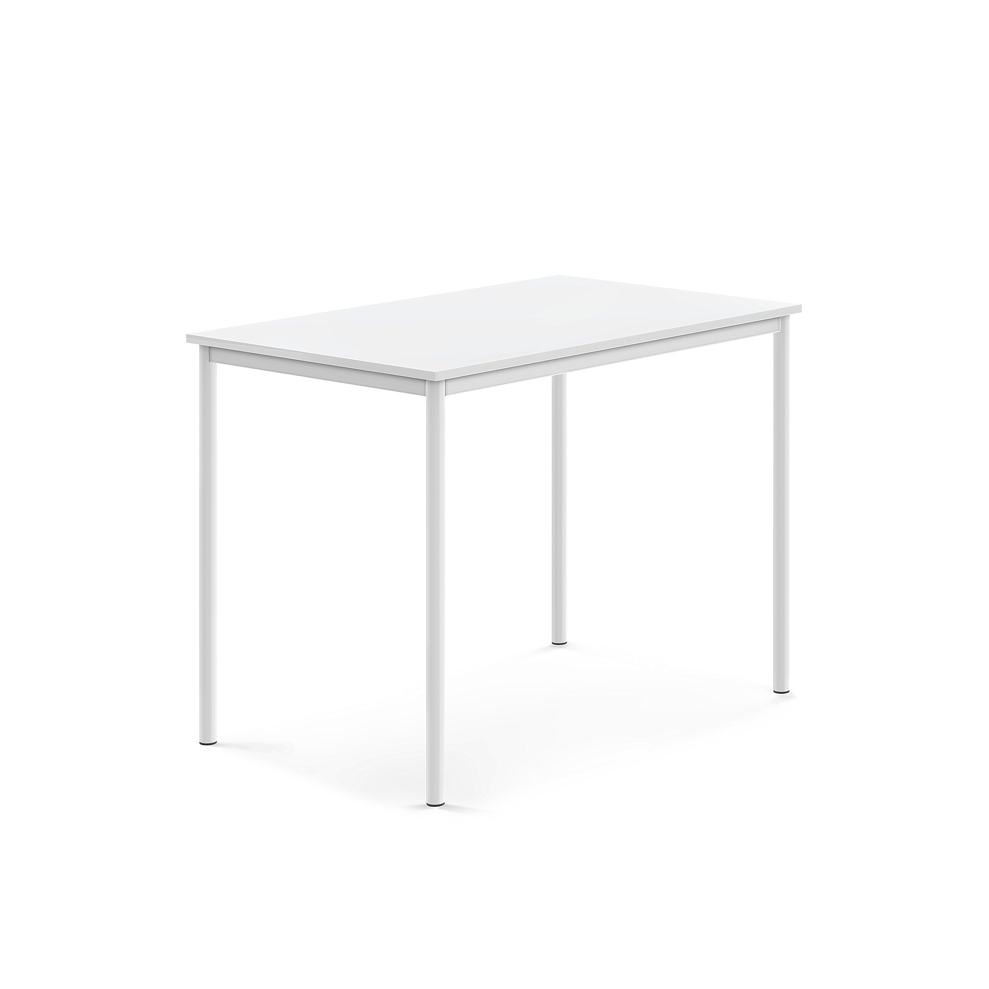 Stůl SONITUS, 1200x800x900 mm, bílé nohy, HPL deska tlumící hluk, bílá