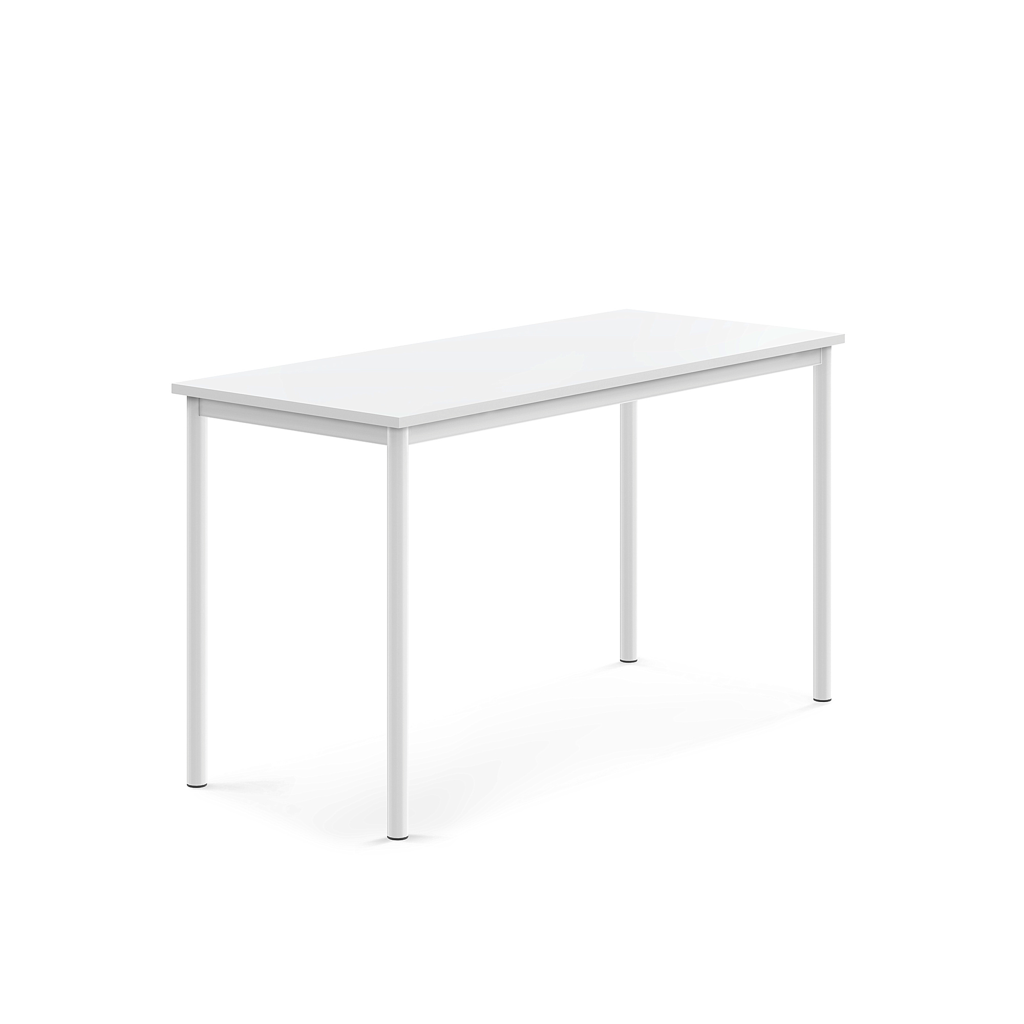 Stůl SONITUS, 1400x600x760 mm, bílé nohy, HPL deska tlumící hluk, bílá
