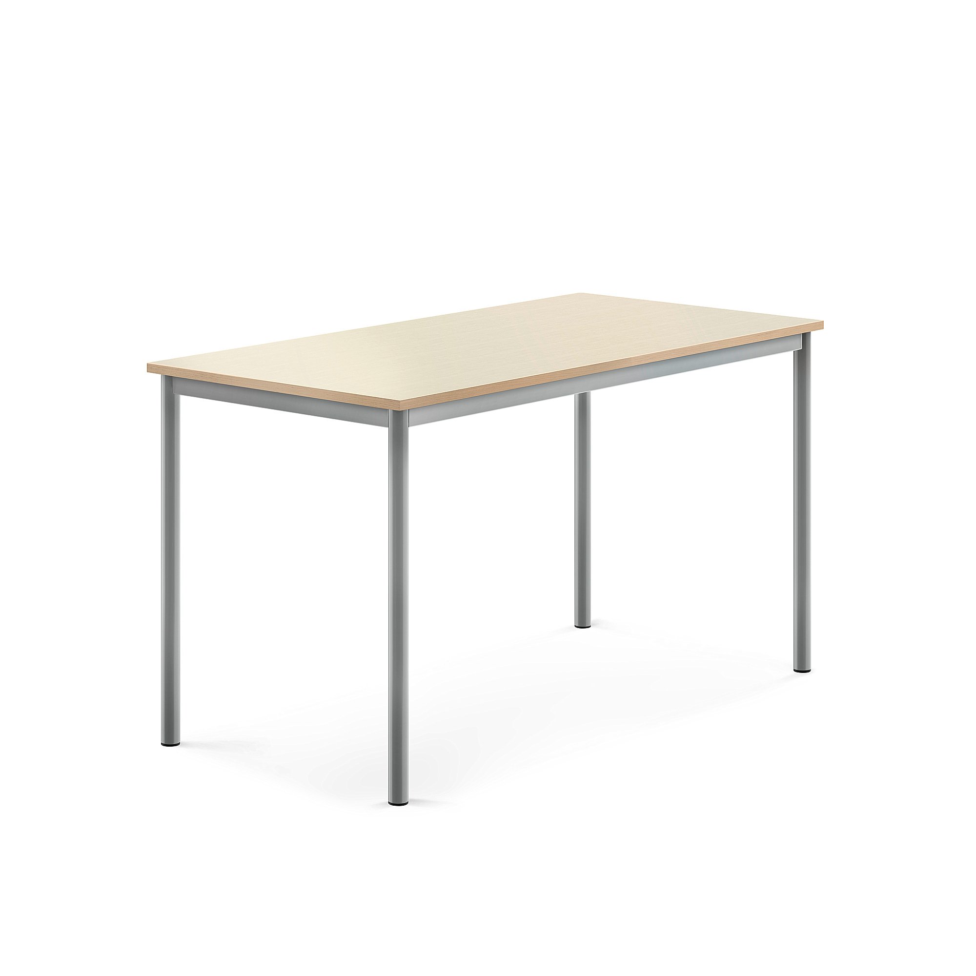 Stůl SONITUS, 1400x700x760 mm , stříbrné nohy, HPL deska tlumící hluk, bříza