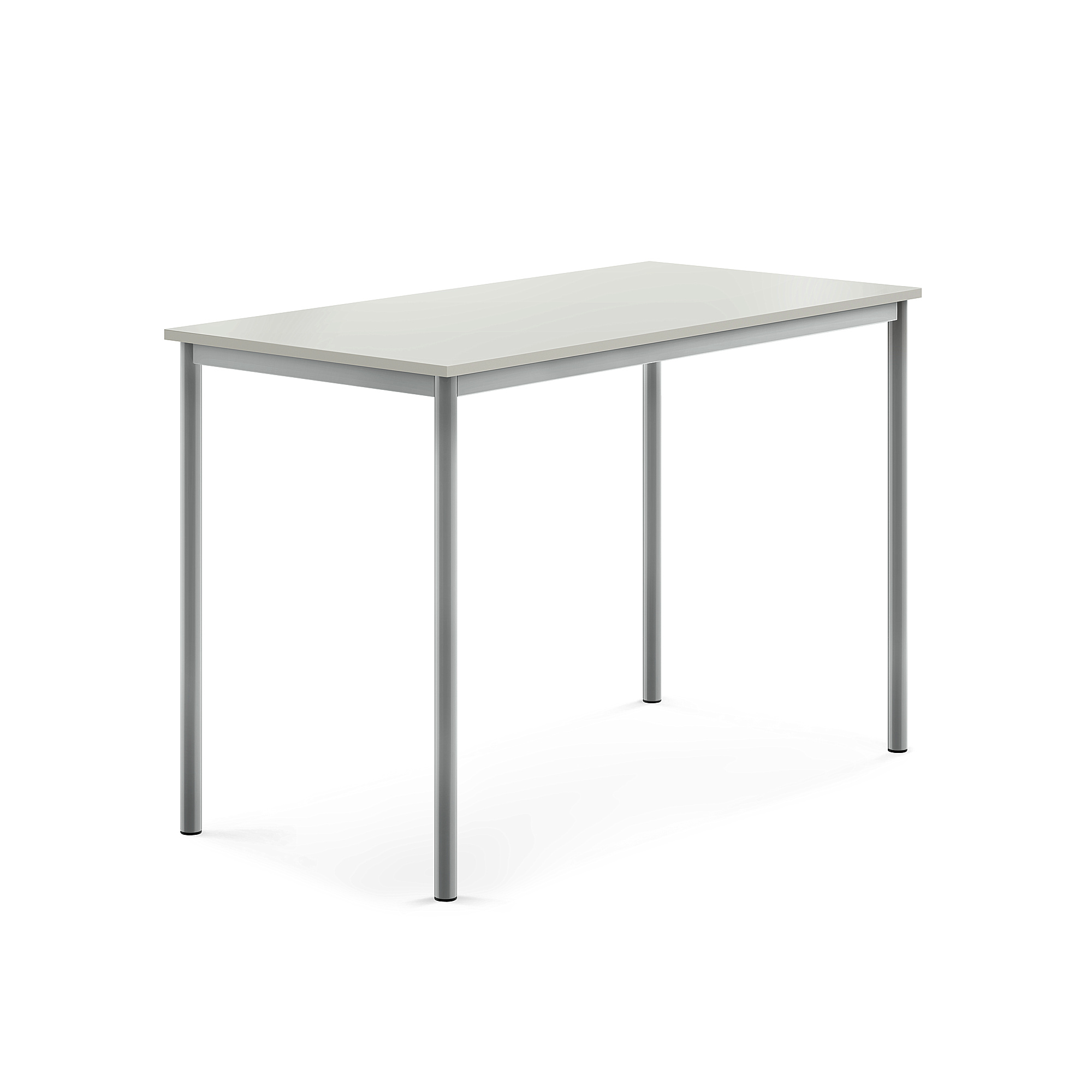 Stůl SONITUS, 1400x700x900 mm, stříbrné nohy, HPL deska tlumící hluk, šedá