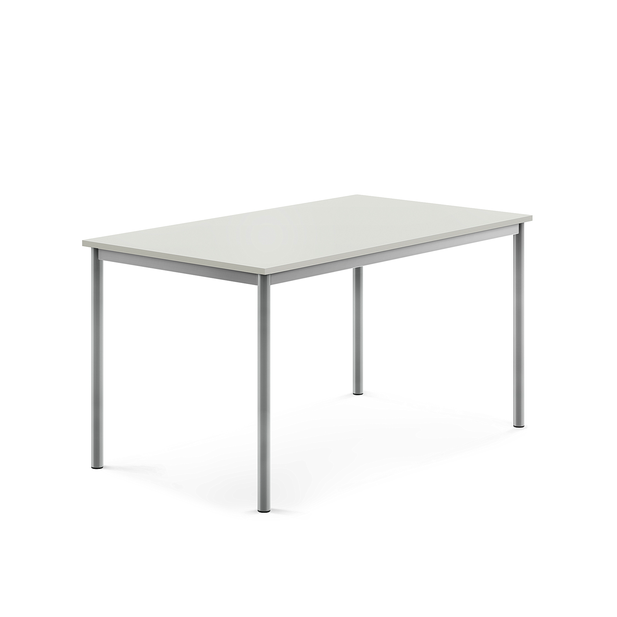 Stůl SONITUS, 1400x800x720 mm, stříbrné nohy, HPL deska tlumící hluk, šedá