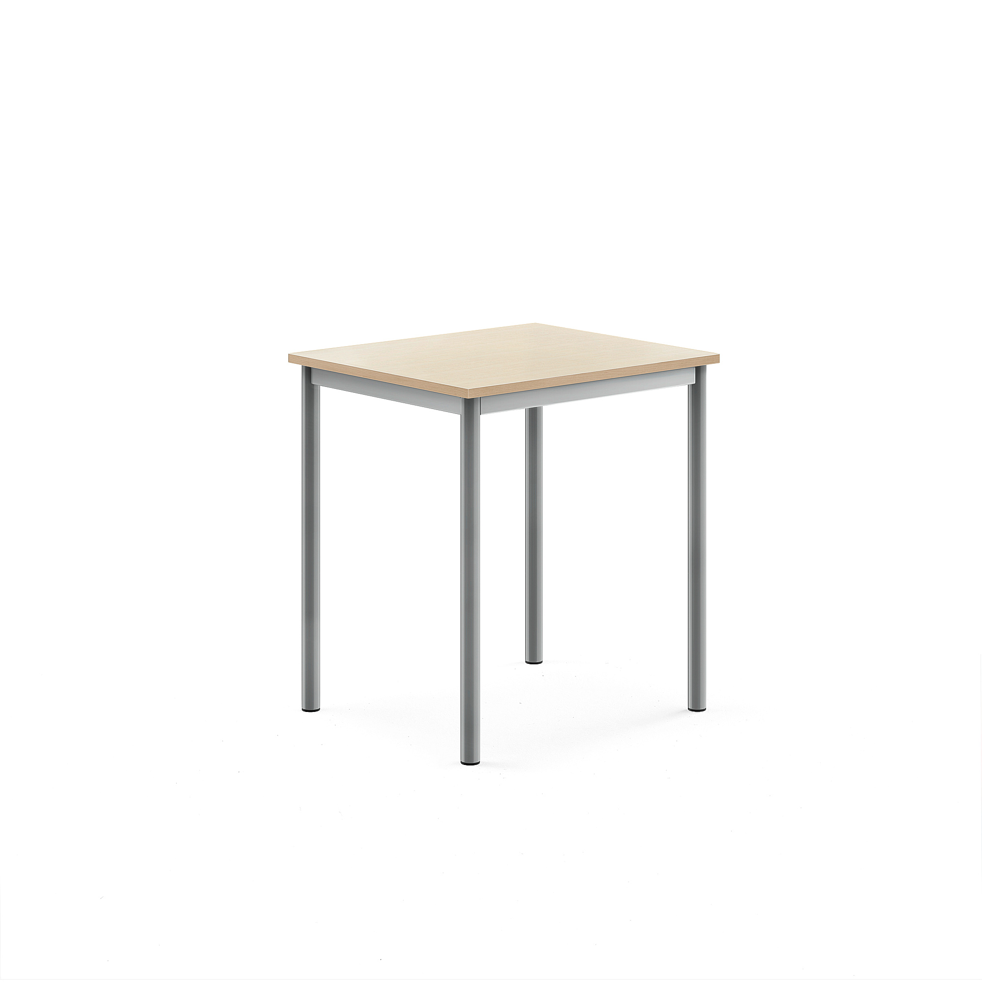 Stůl BORÅS, 700x600x760 mm, stříbrné nohy, HPL deska, bříza