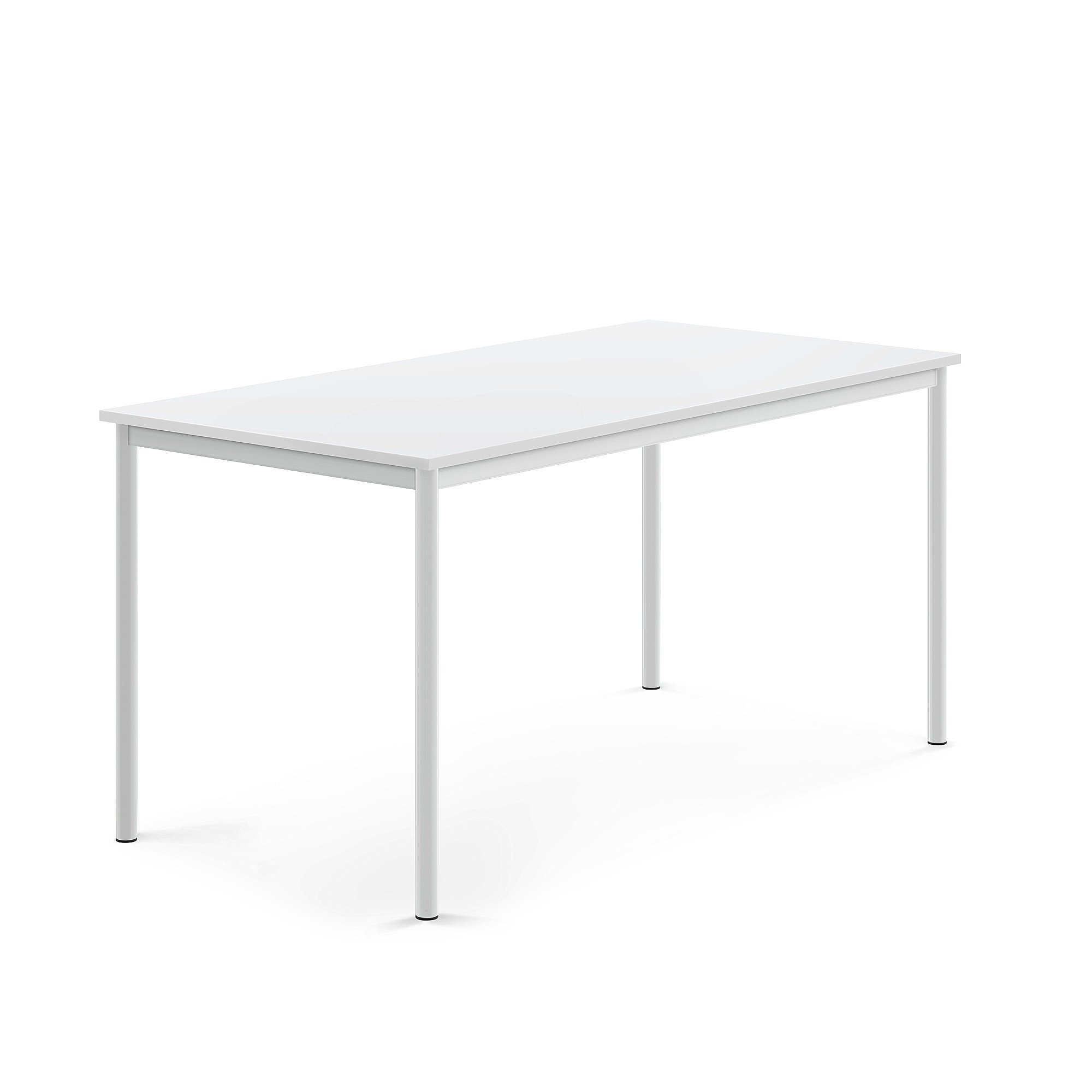 Stůl SONITUS, 1600x800x760 mm, bílé nohy, HPL deska tlumící hluk, bílá