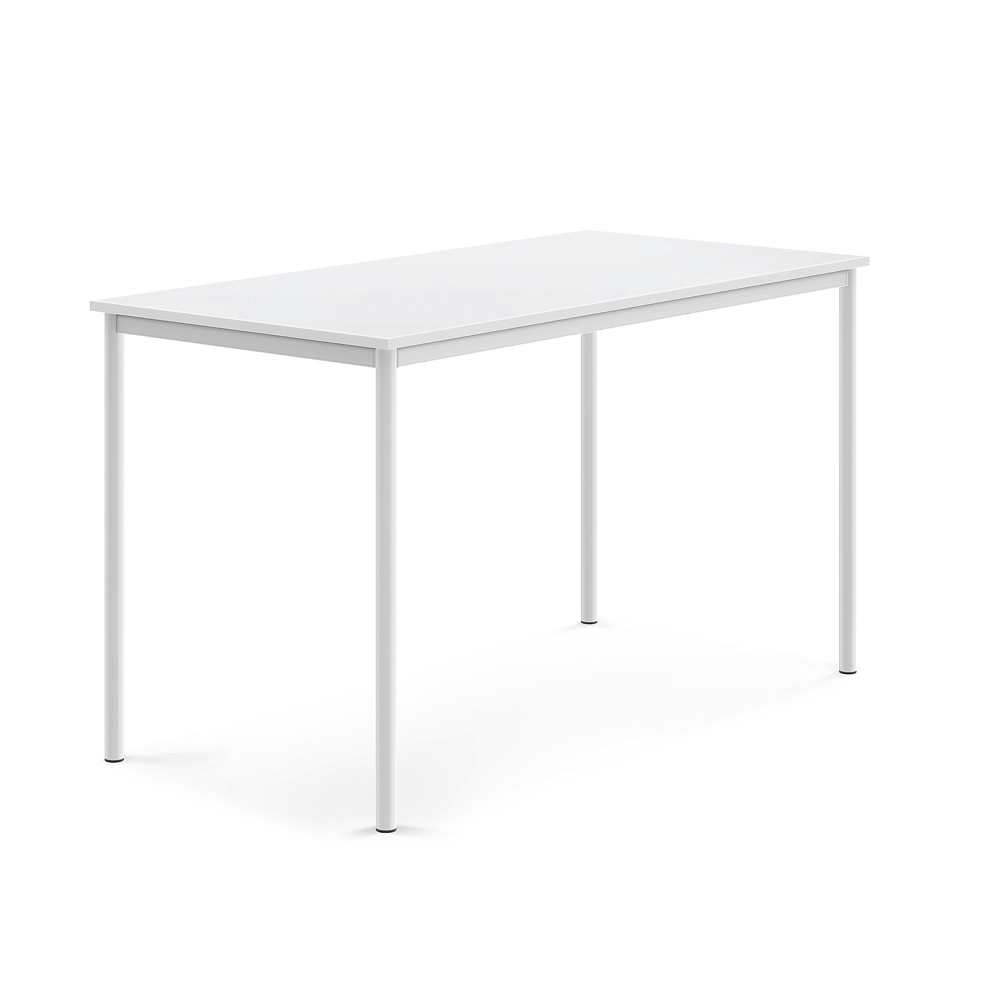Stůl SONITUS, 1600x800x900 mm, bílé nohy, HPL deska tlumící hluk, bílá