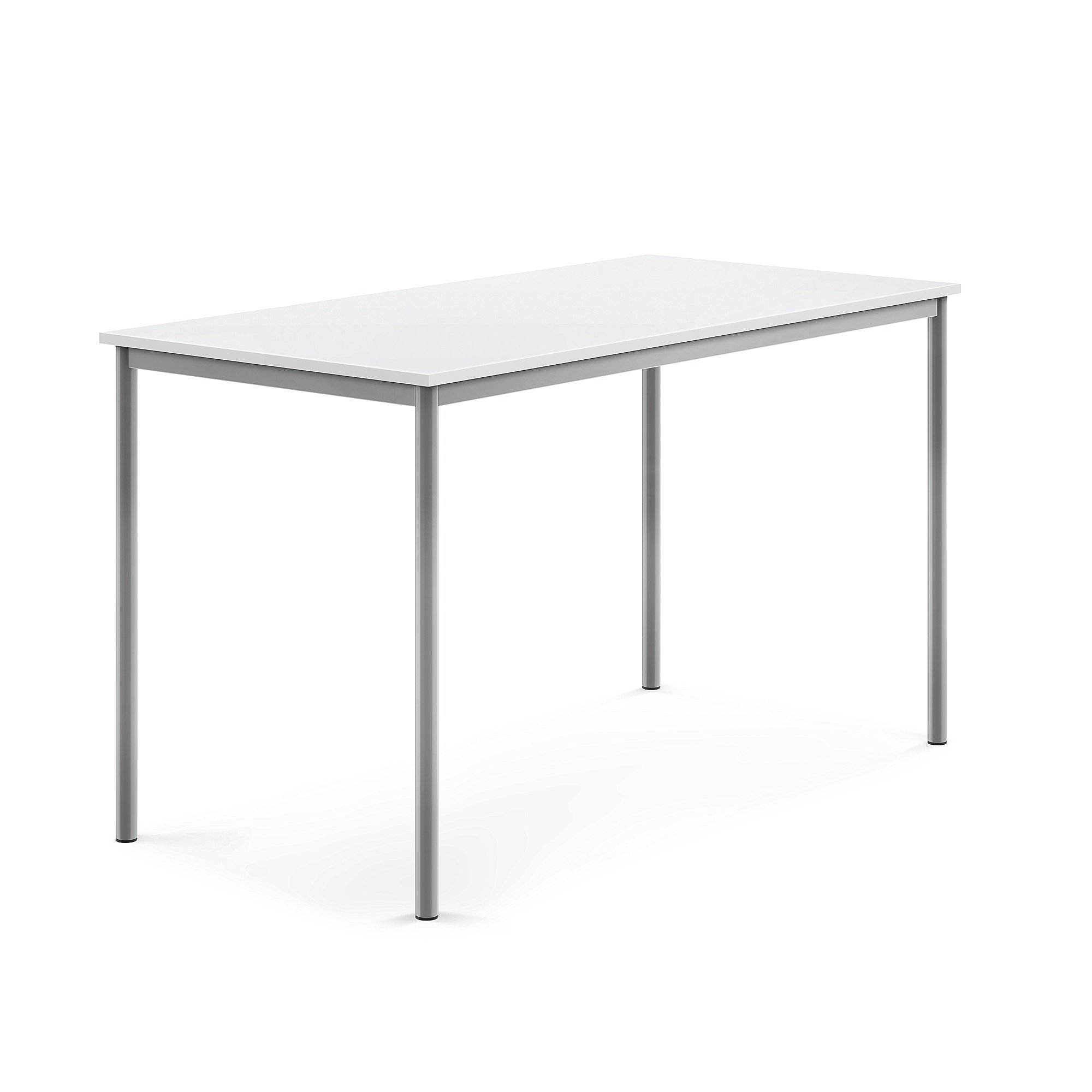 Levně Stůl SONITUS, 1600x800x900 mm, stříbrné nohy, HPL deska tlumící hluk, bílá