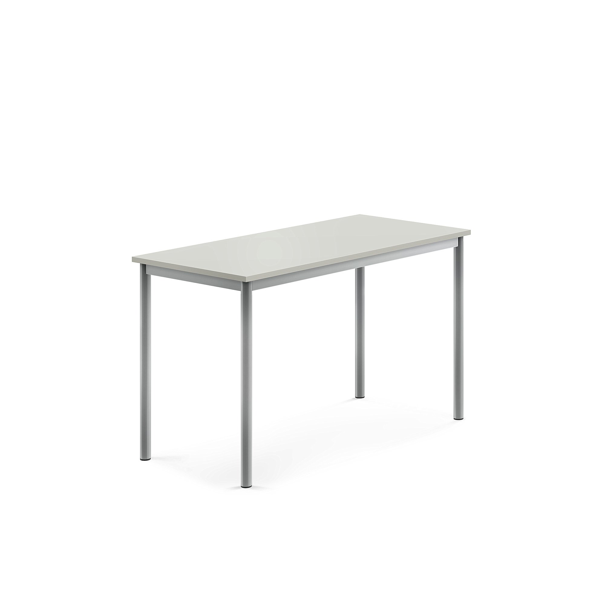 Stůl BORÅS, 1200x600x720 mm, stříbrné nohy, HPL deska, šedá