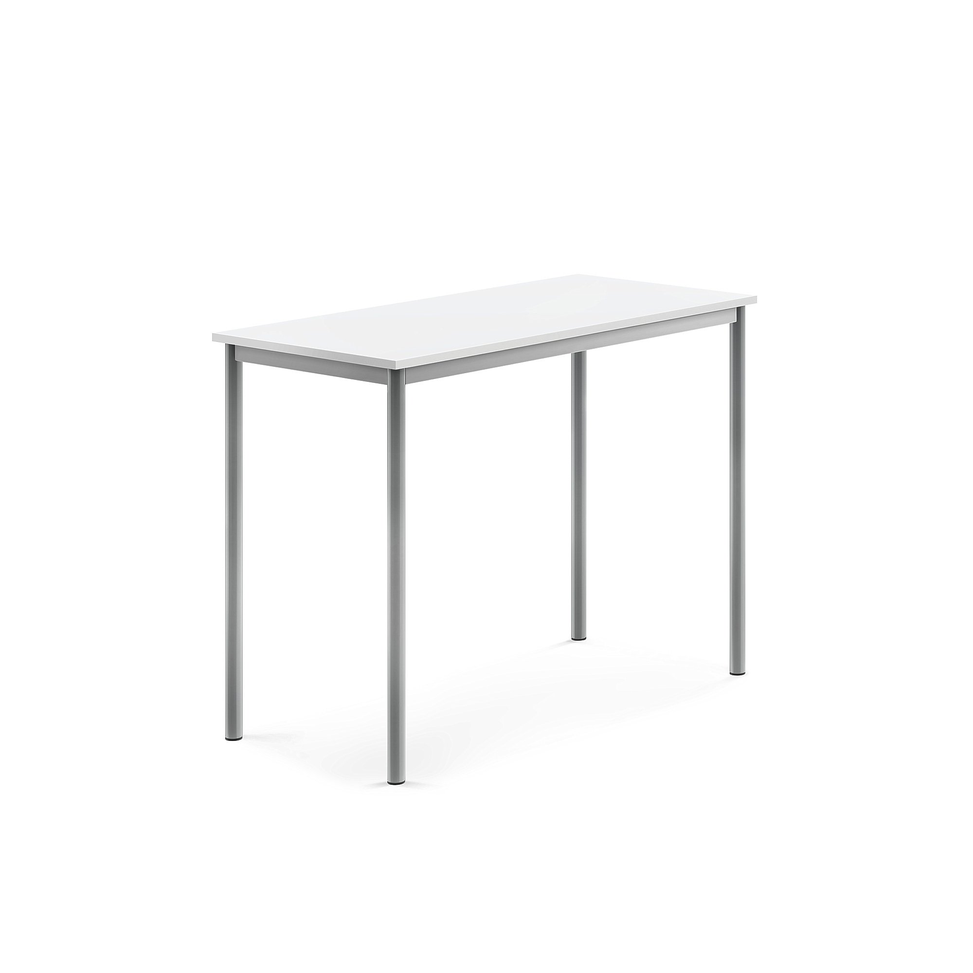 Levně Stůl BORÅS, 1200x600x900 mm, stříbrné nohy, HPL deska, bílá