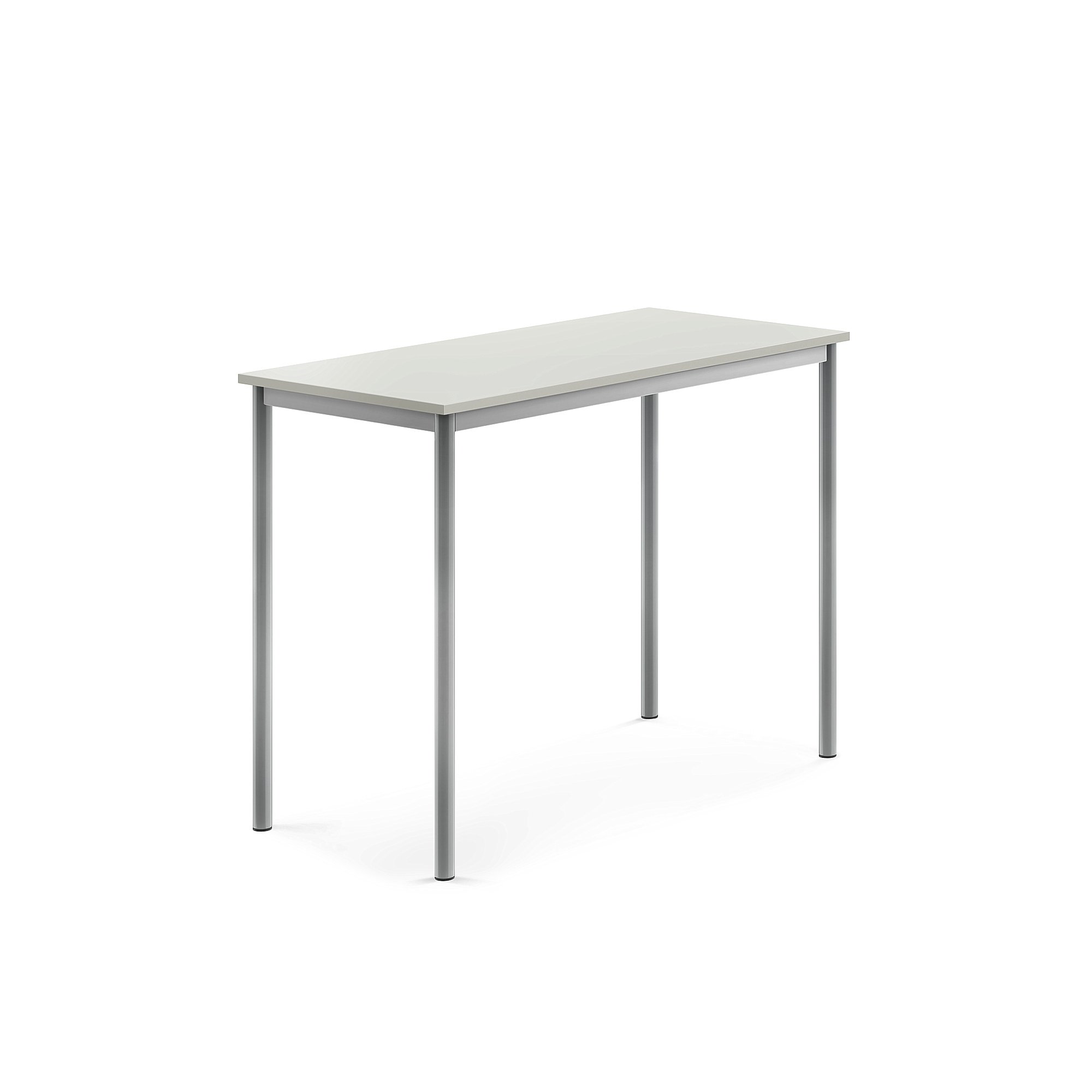 Stůl BORÅS, 1200x600x900 mm, stříbrné nohy, HPL deska, šedá