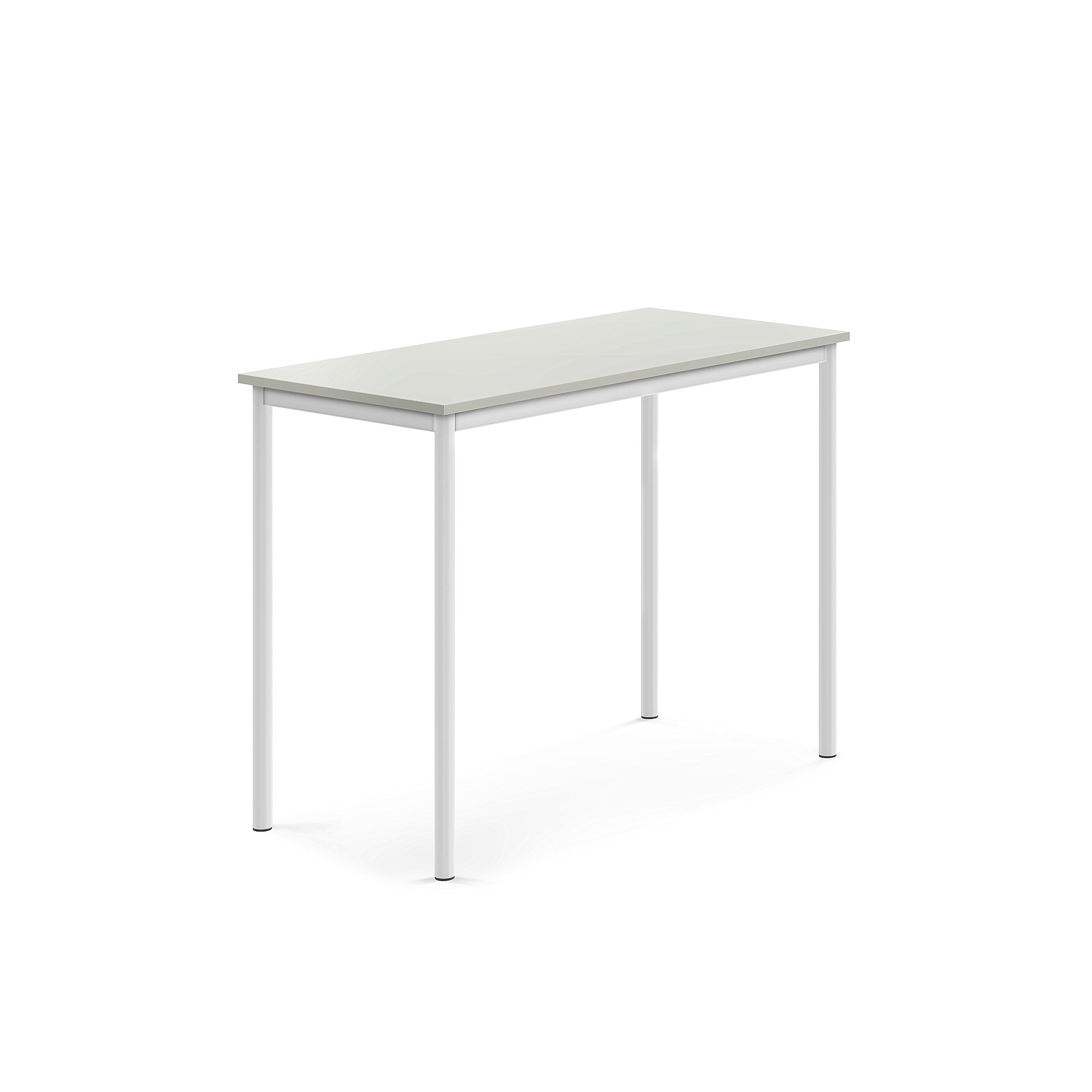 Levně Stůl BORÅS, 1200x600x900 mm, bílé nohy, HPL deska, šedá