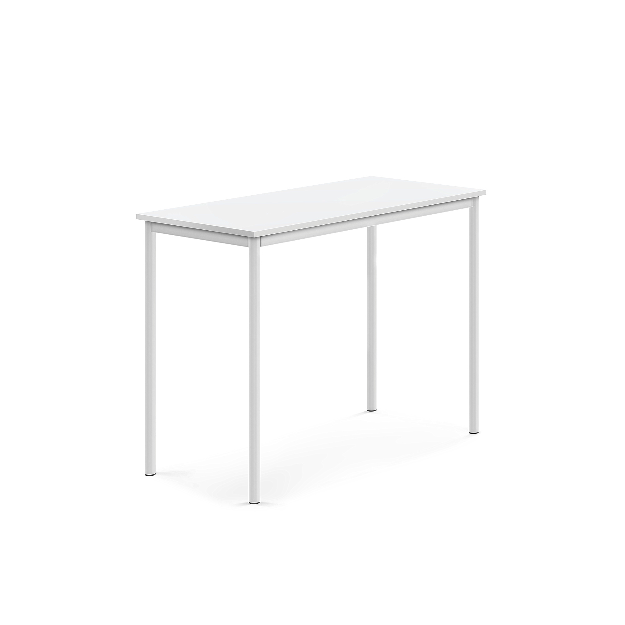 Stůl BORÅS, 1200x600x900 mm, bílé nohy, HPL deska, bílá