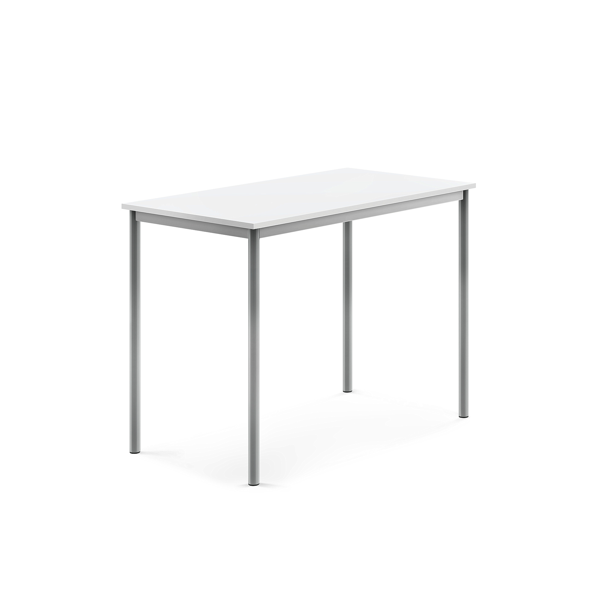 Stůl BORÅS, 1200x700x900 mm, stříbrné nohy, HPL deska, bílá