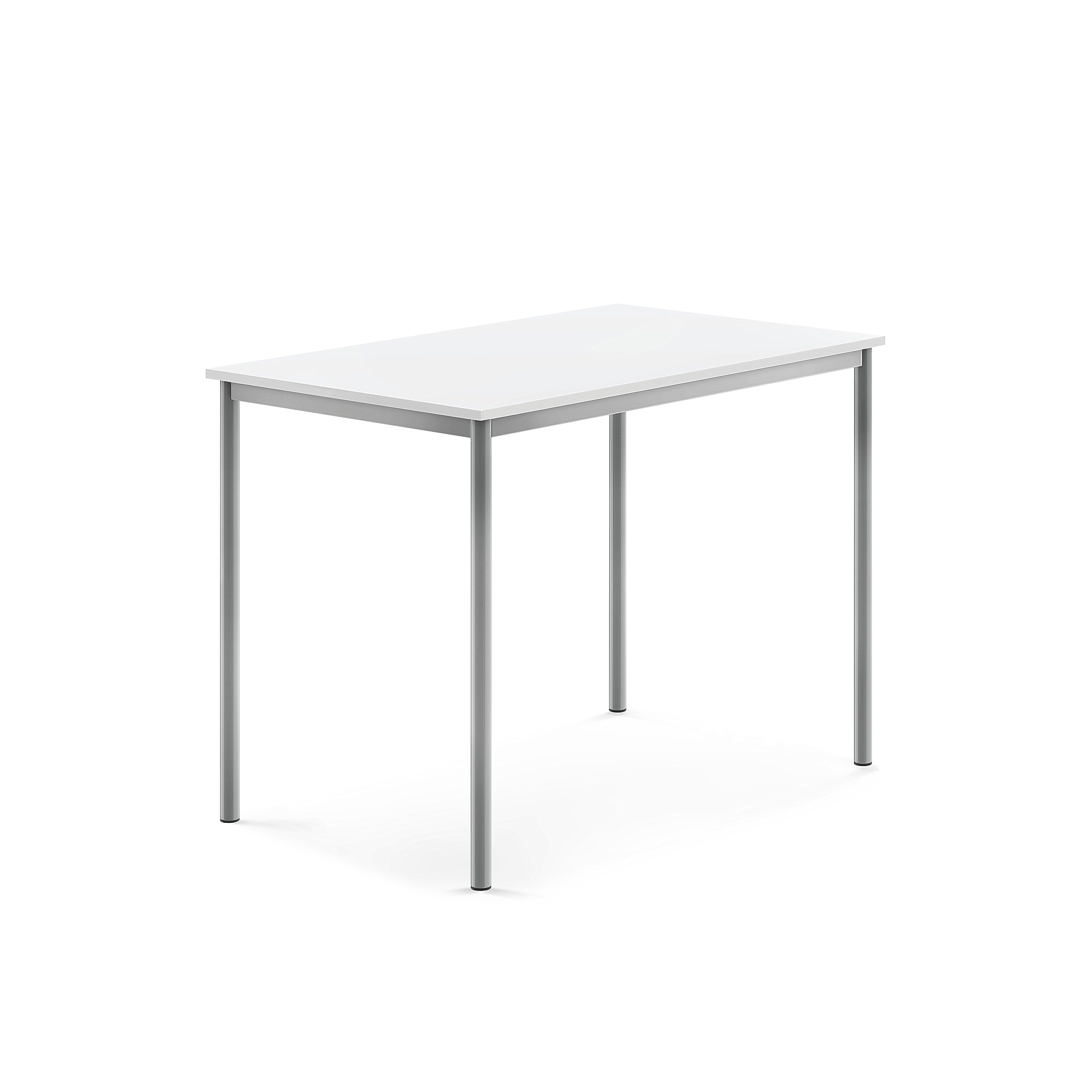 Stůl BORÅS, 1200x800x900 mm, stříbrné nohy, HPL deska, bílá