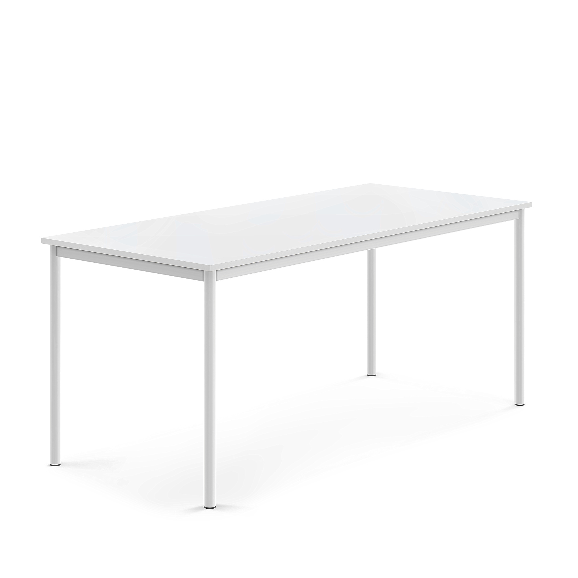 Stůl SONITUS, 1800x800x760 mm, bílé nohy, HPL deska tlumící hluk, bílá