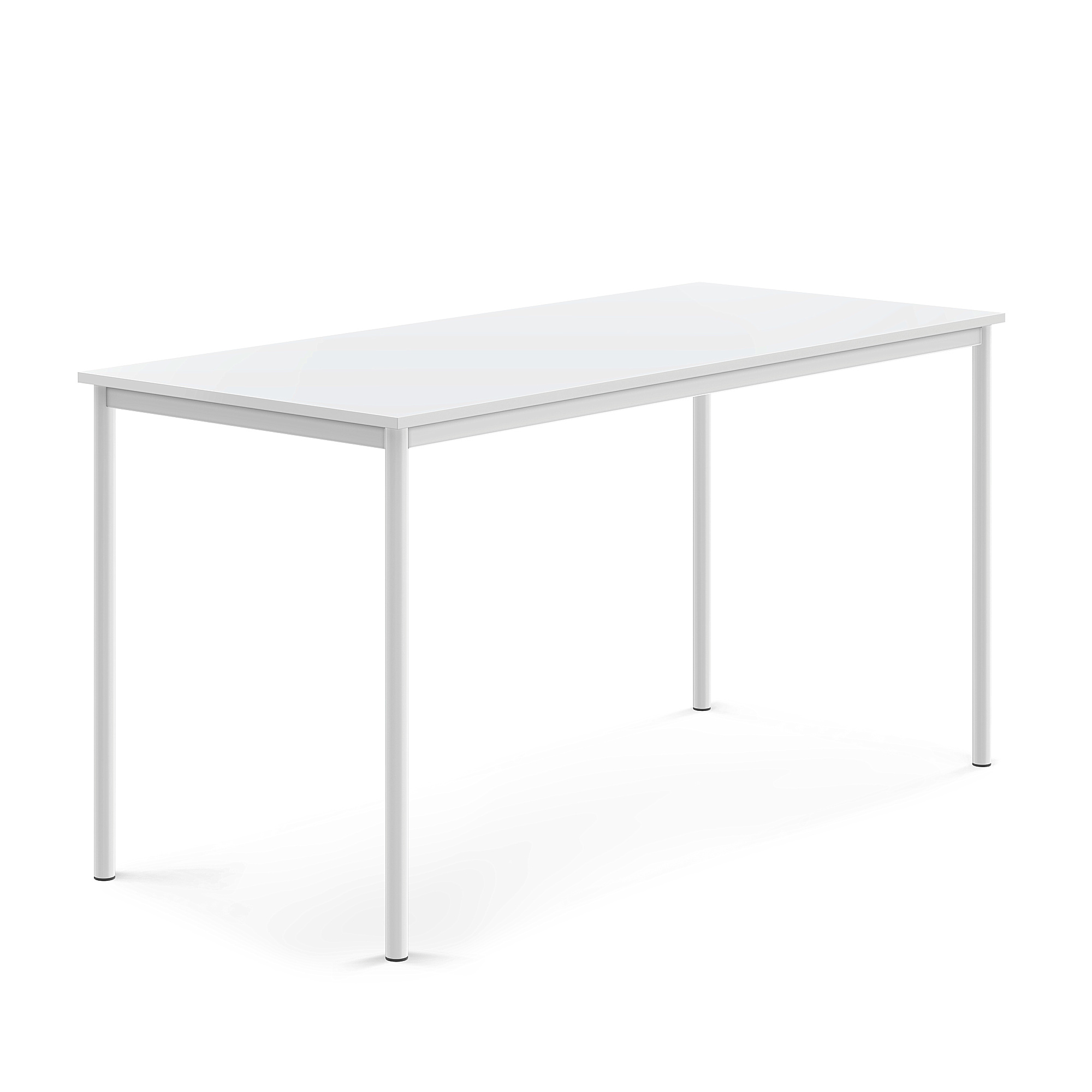 Stůl SONITUS, 1800x800x900 mm, bílé nohy, HPL deska tlumící hluk, bílá